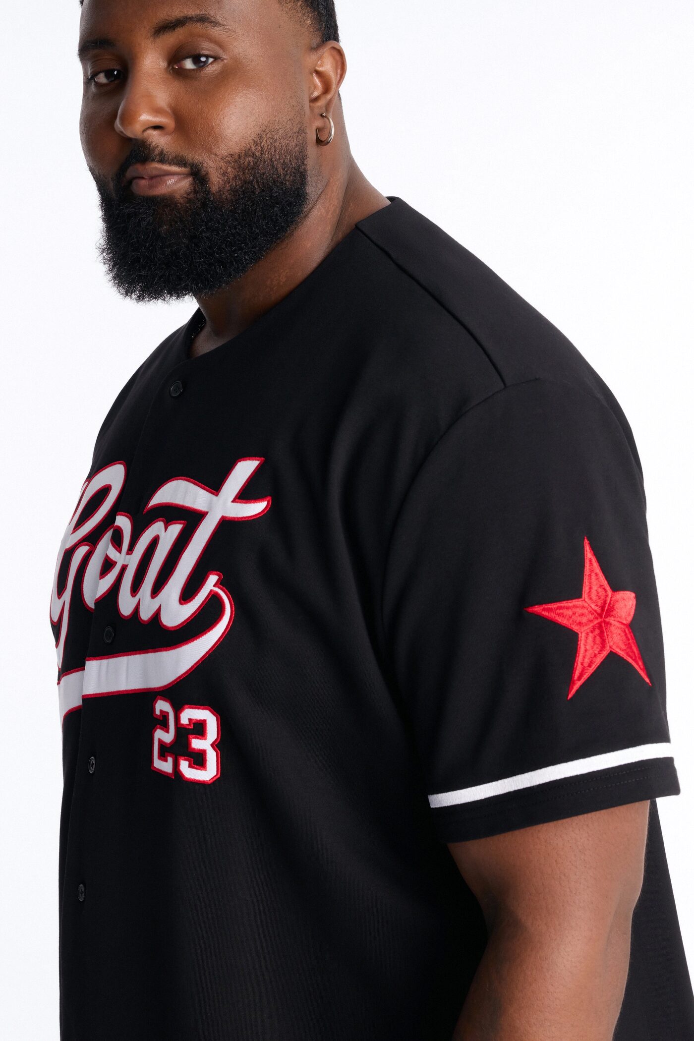 GOAT Patch Baseball Jersey - Black