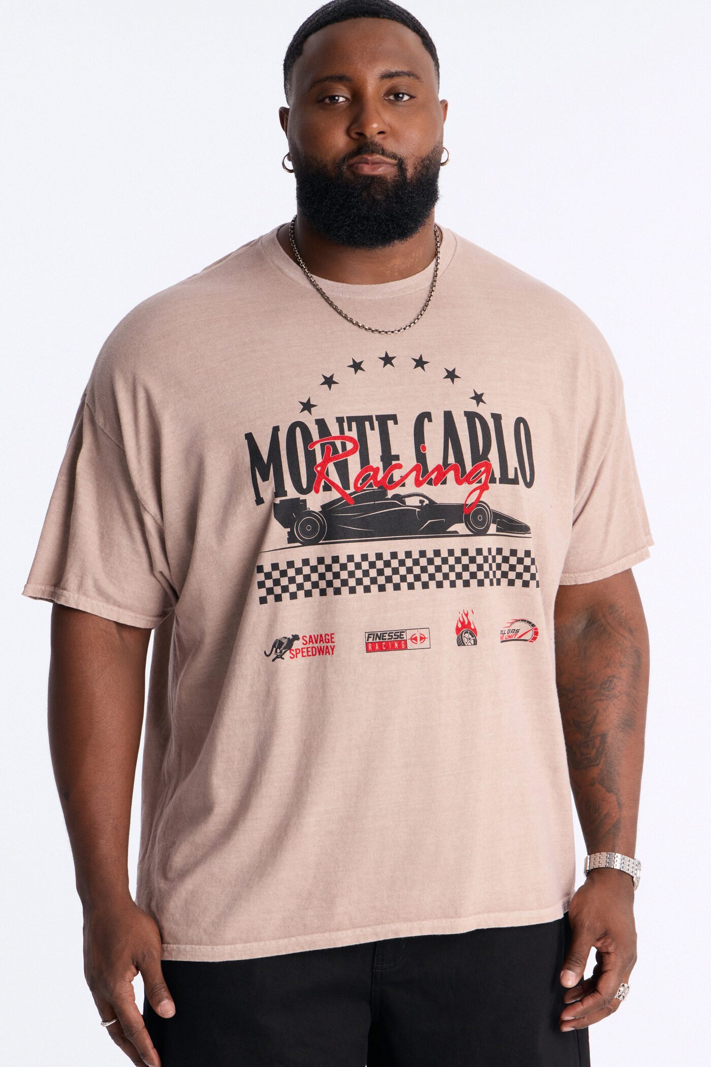 Monte Carlo Racing Boxy Short Sleeve Tee - Taupe