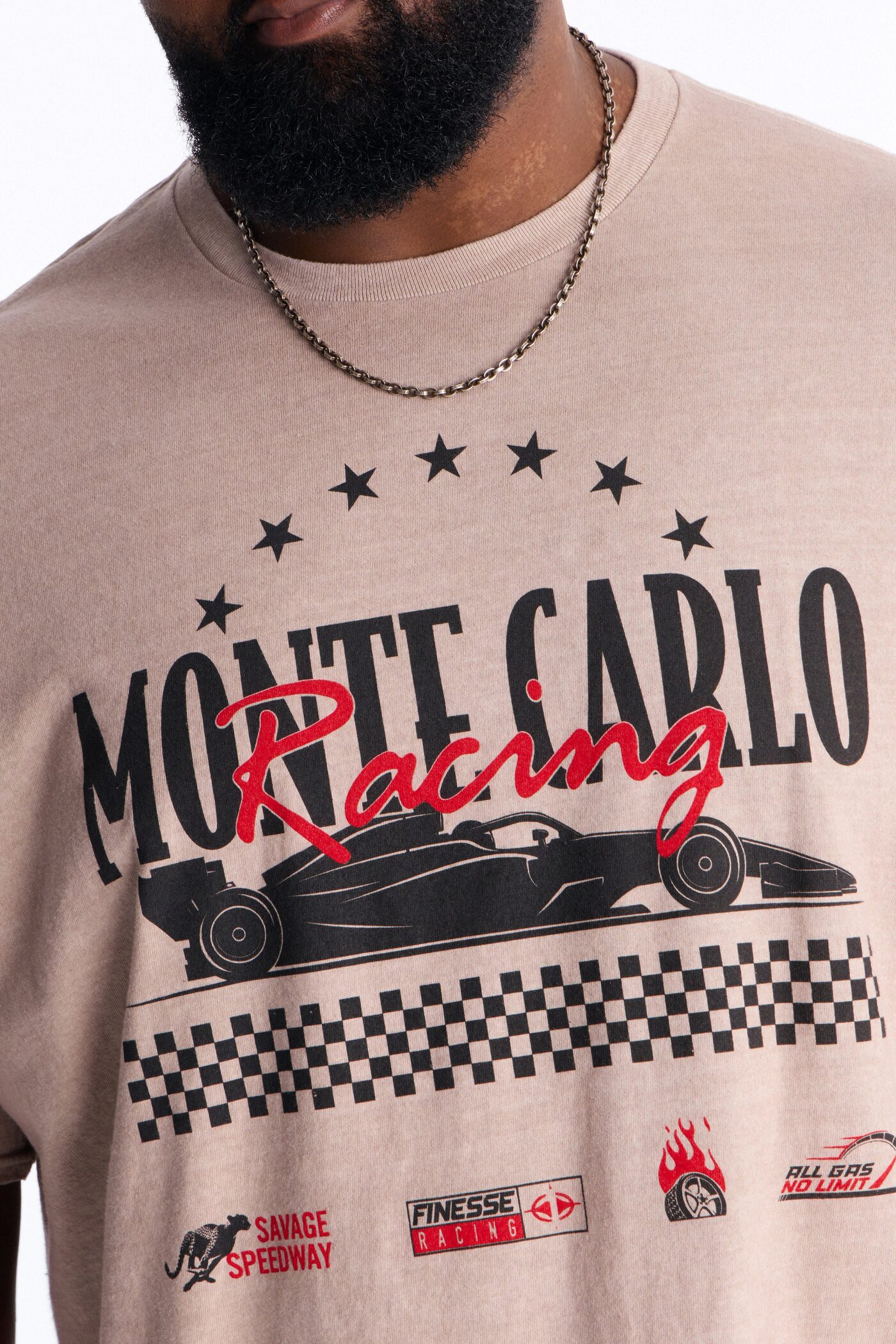 Monte Carlo Racing Boxy Short Sleeve Tee - Taupe