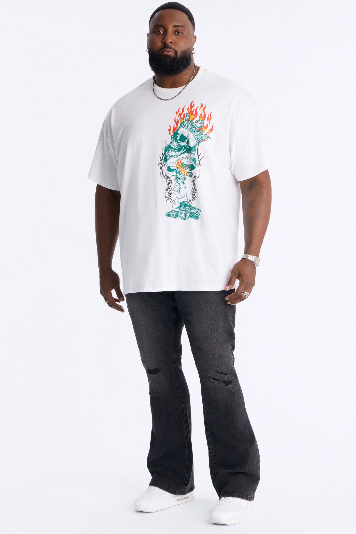 Let's Make Some Money Oversized Short Sleeve Tee - White