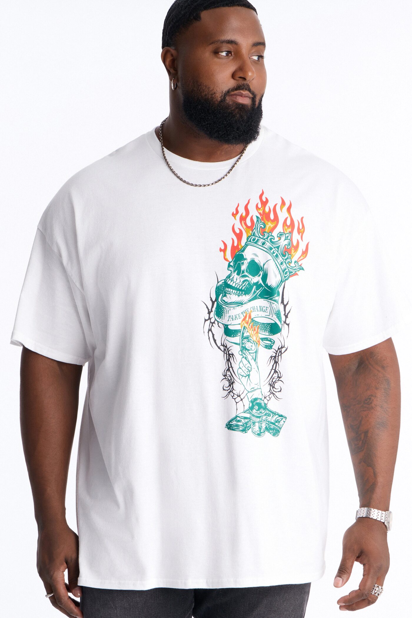 Let's Make Some Money Oversized Short Sleeve Tee - White