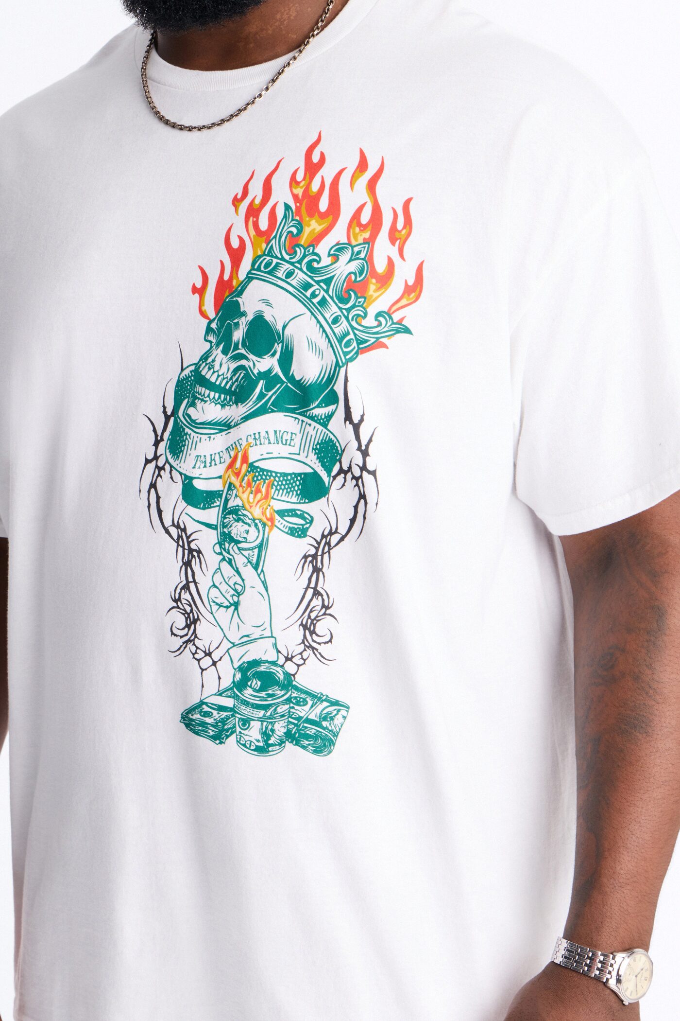 Let's Make Some Money Oversized Short Sleeve Tee - White