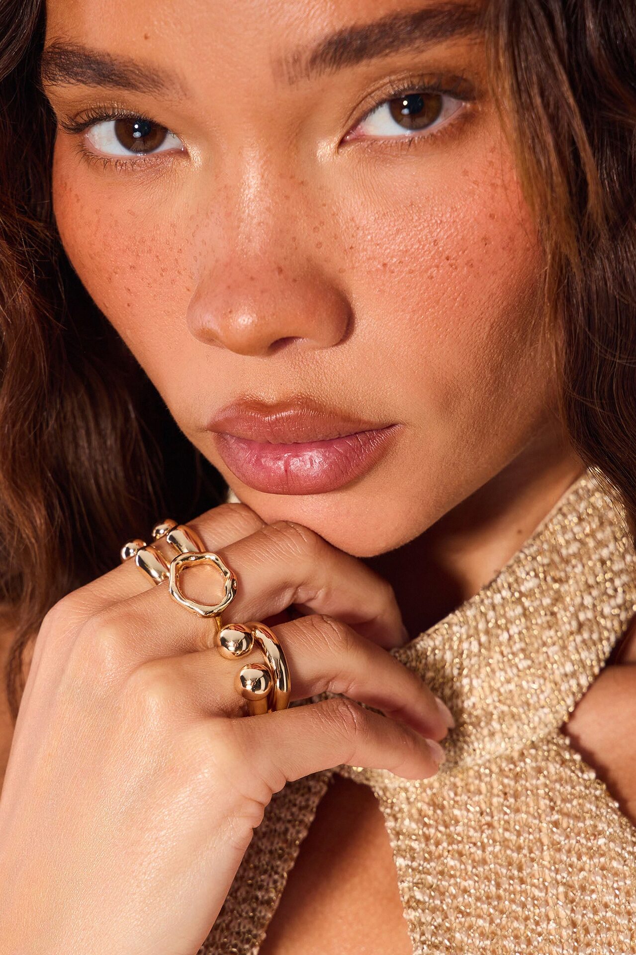 Miss Me 3 Piece Ring Set - Gold