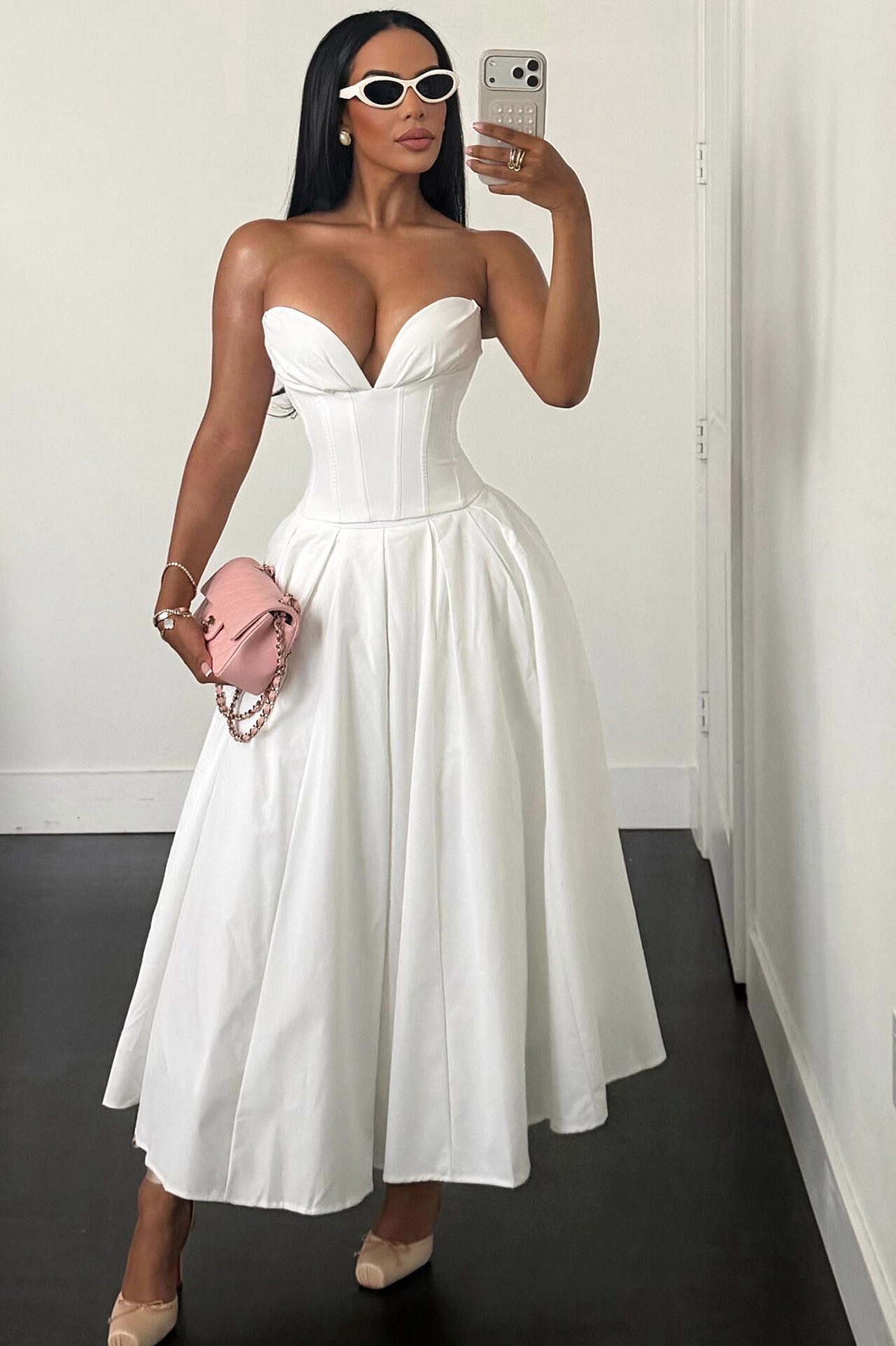Romance Hour Corset Skirt Set - White