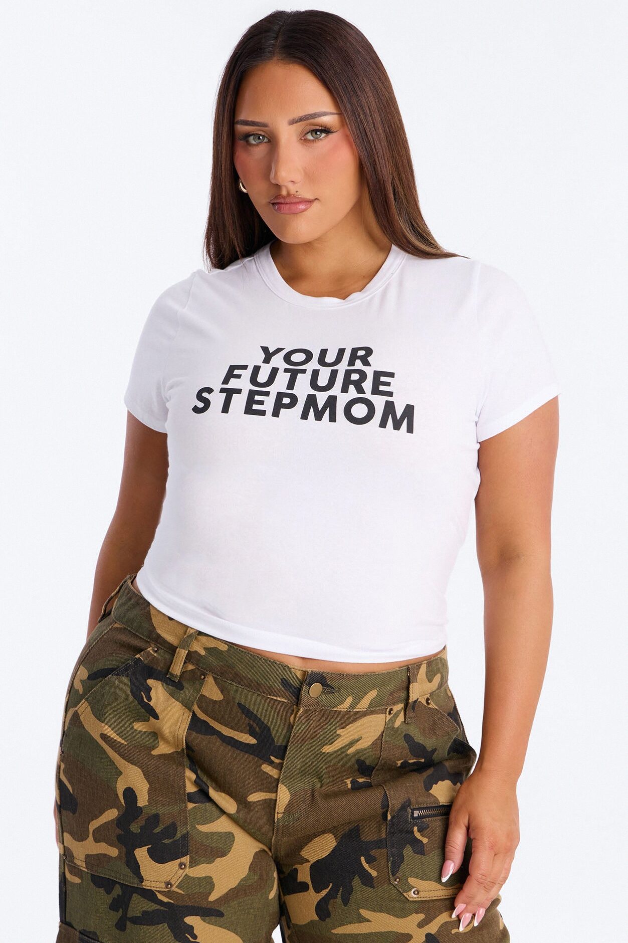 Your Future Step Mom Baby Tee - White