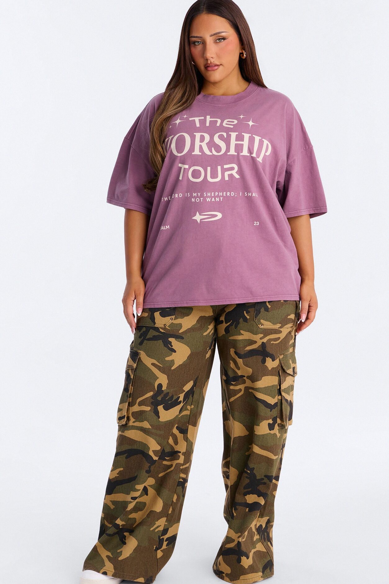 The Worship Tour Washed Tee - Purple