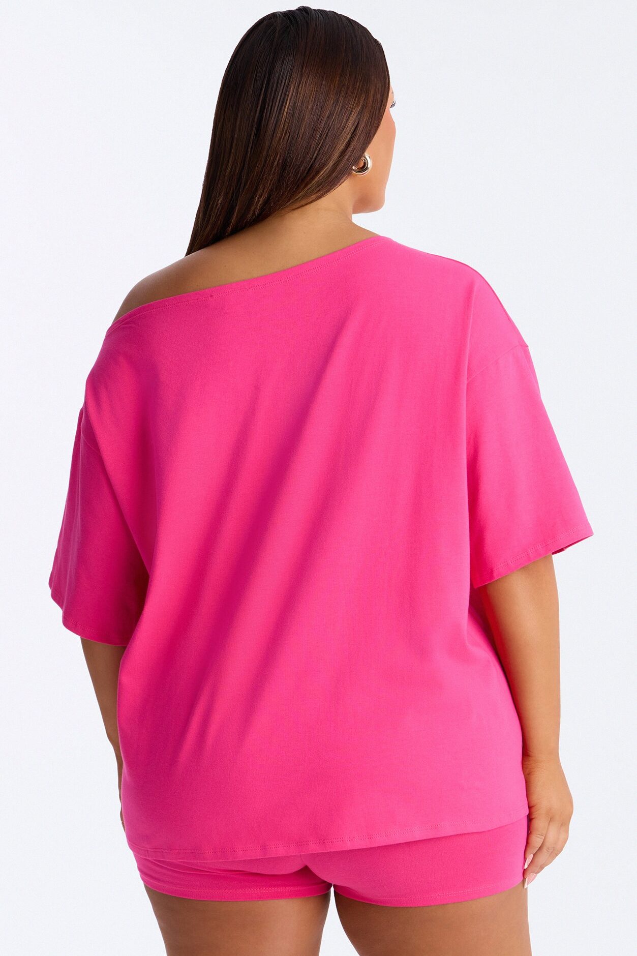 So Chill Off Shoulder Short Set - Pink