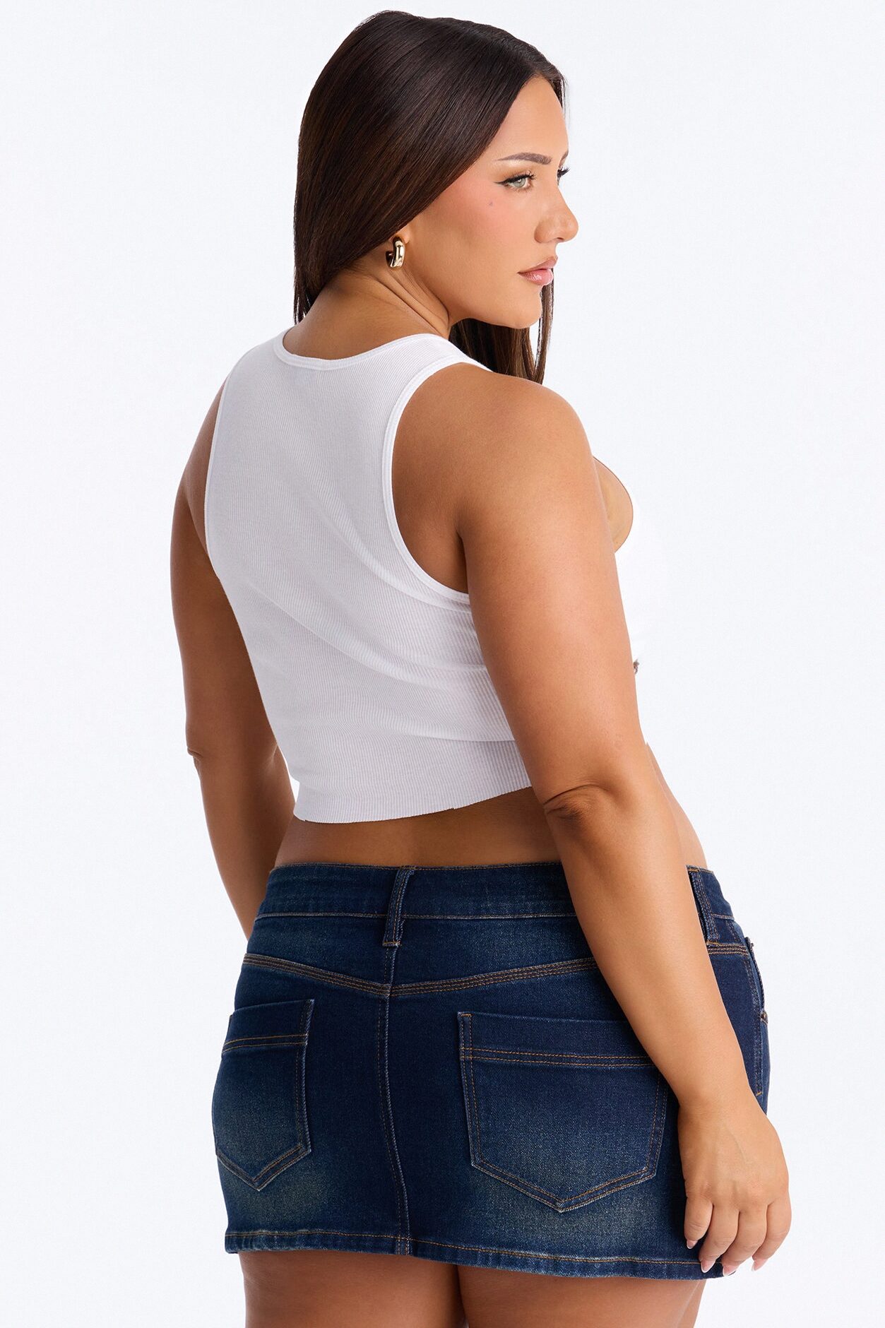 Sex Symbol Ribbed Crop Tank - White