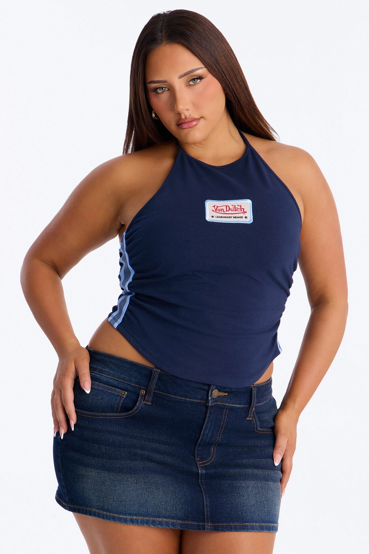 Von Dutch Americana Halter With Patch - Navy