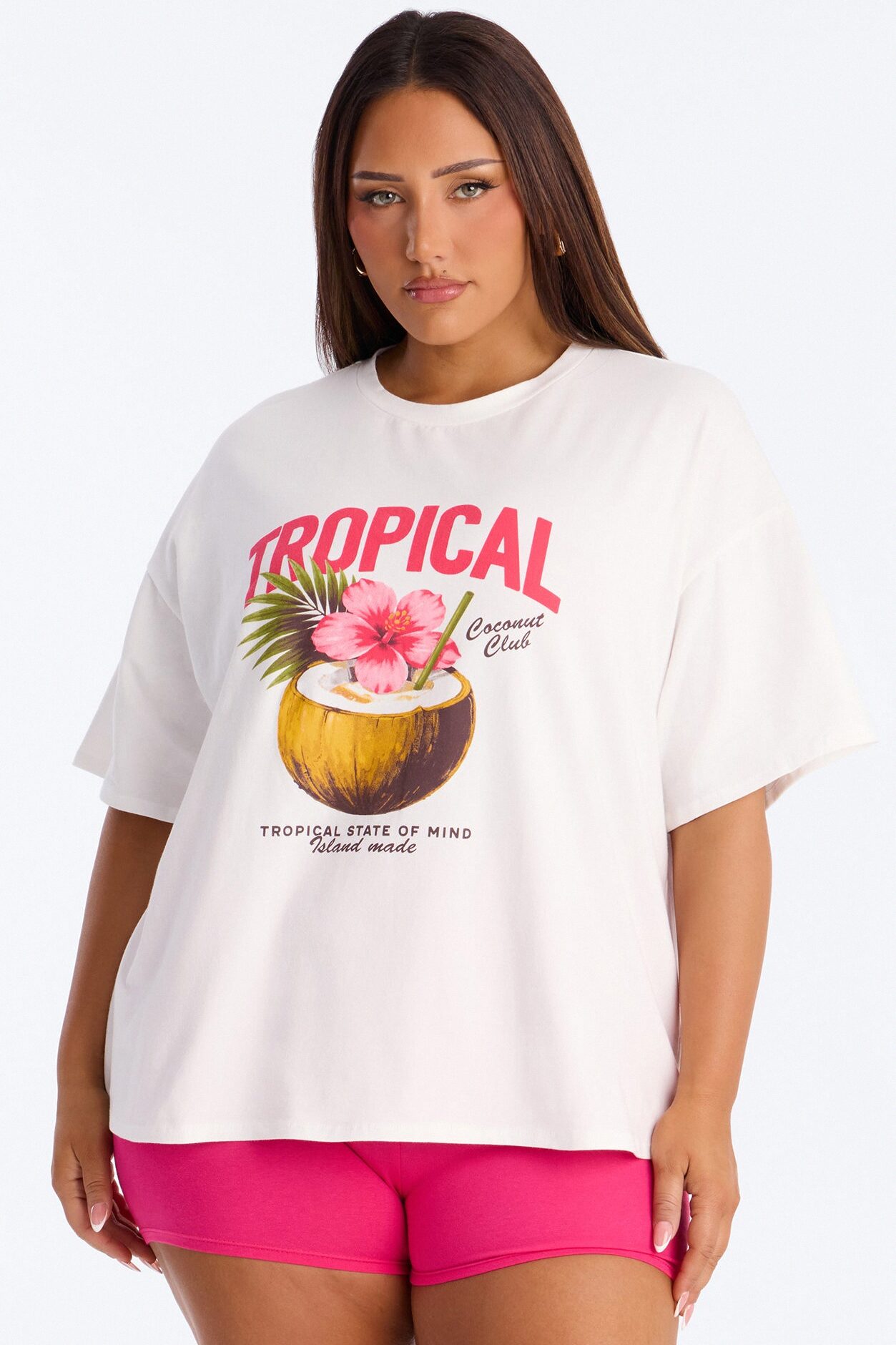 Tropical State Of Mind Short Set - Pink/combo