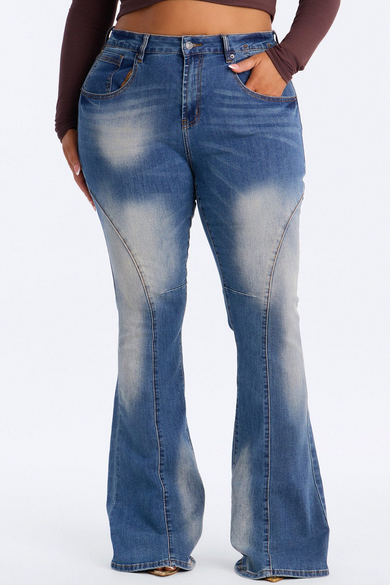 Raleigh Mid Rise Flare Jeans - Dark Wash