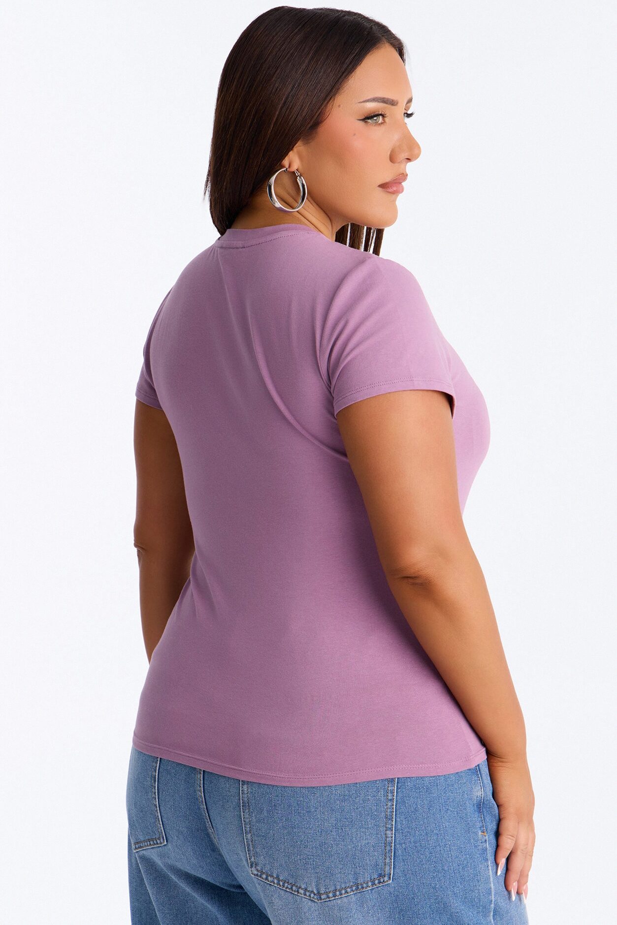Camilla Classic Fit Crew Neck Tee - Plum