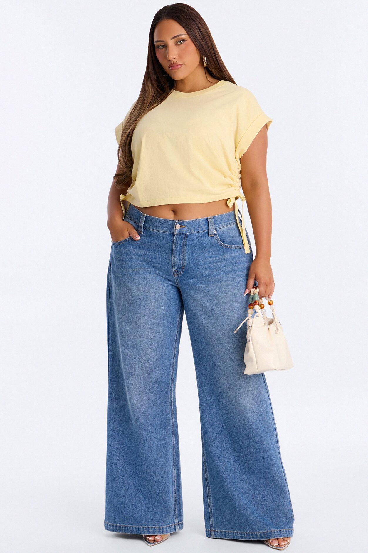 Take A Break Crew Neck Baby Tee - Butter Yellow