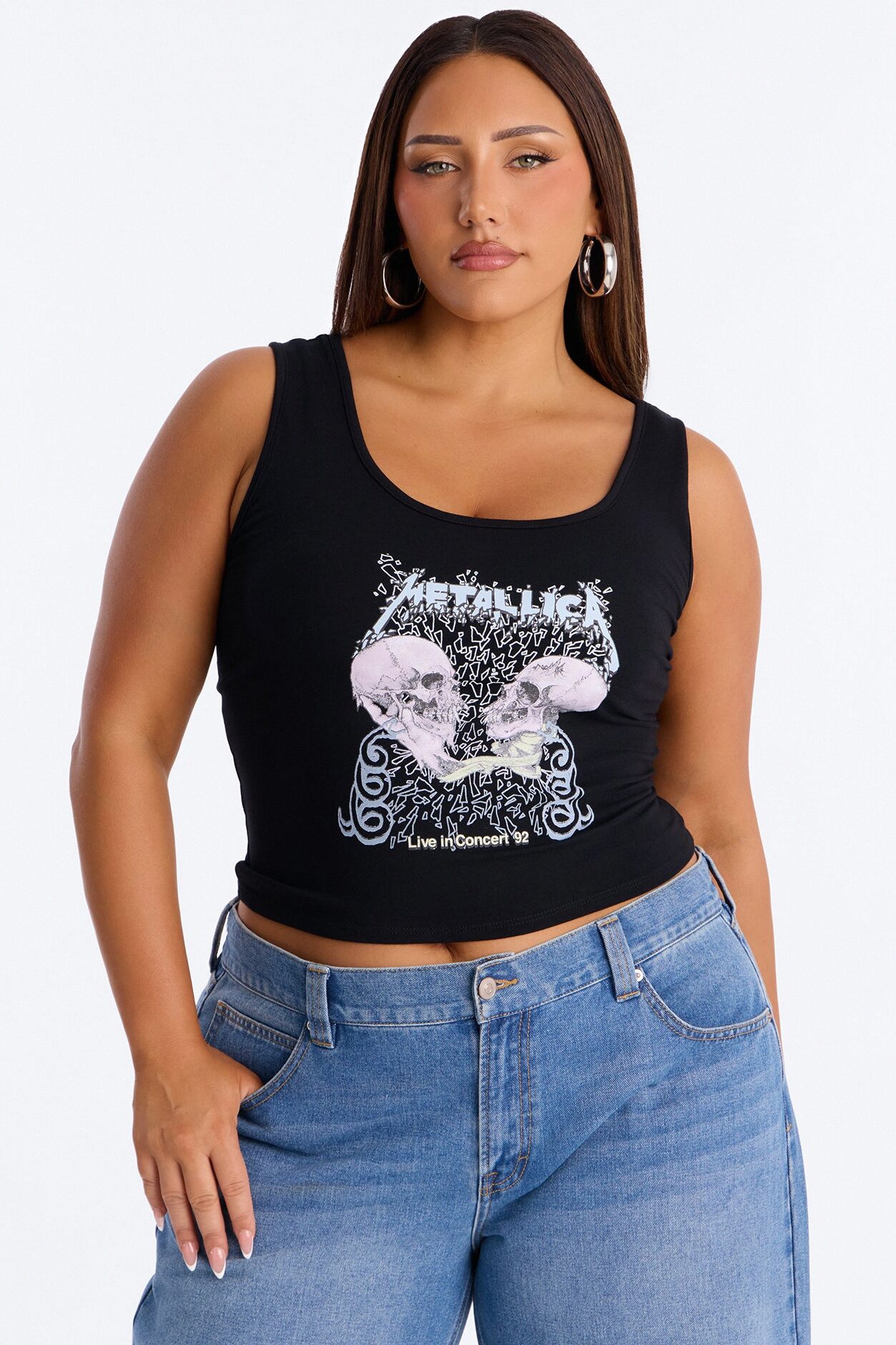 Metallica Crop Tank - Black