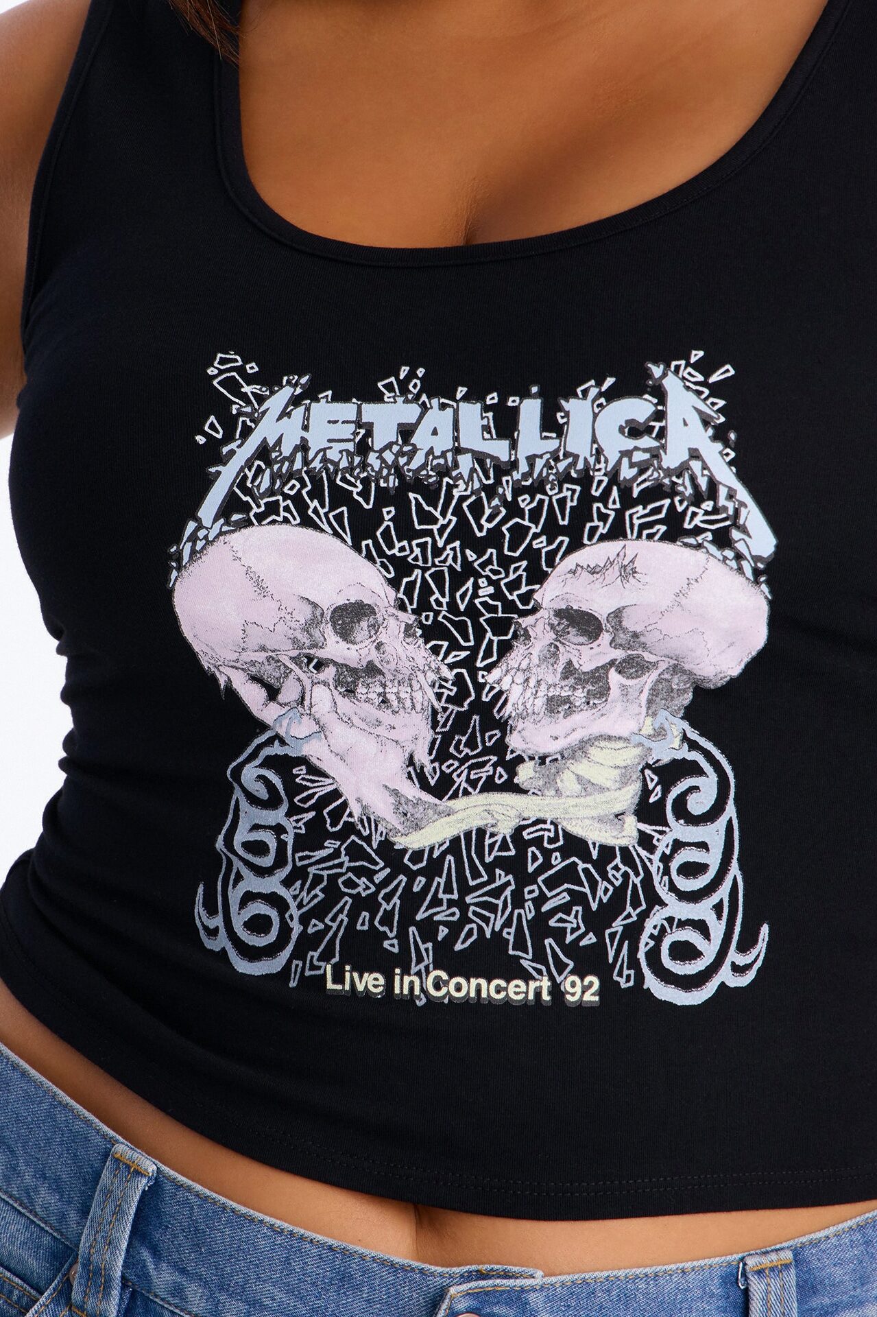 Metallica Crop Tank - Black