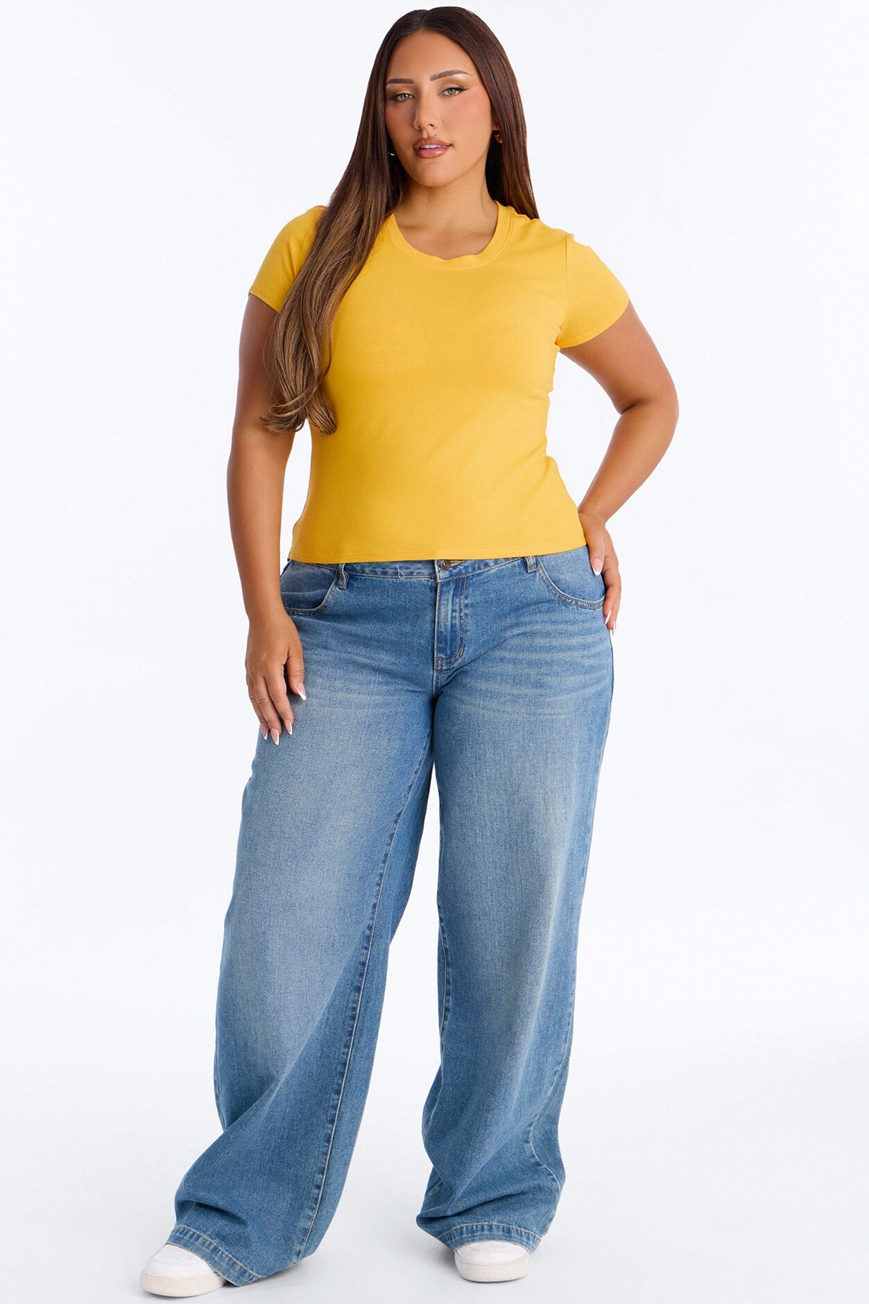 Alyssa Crew Neck Top - Orange