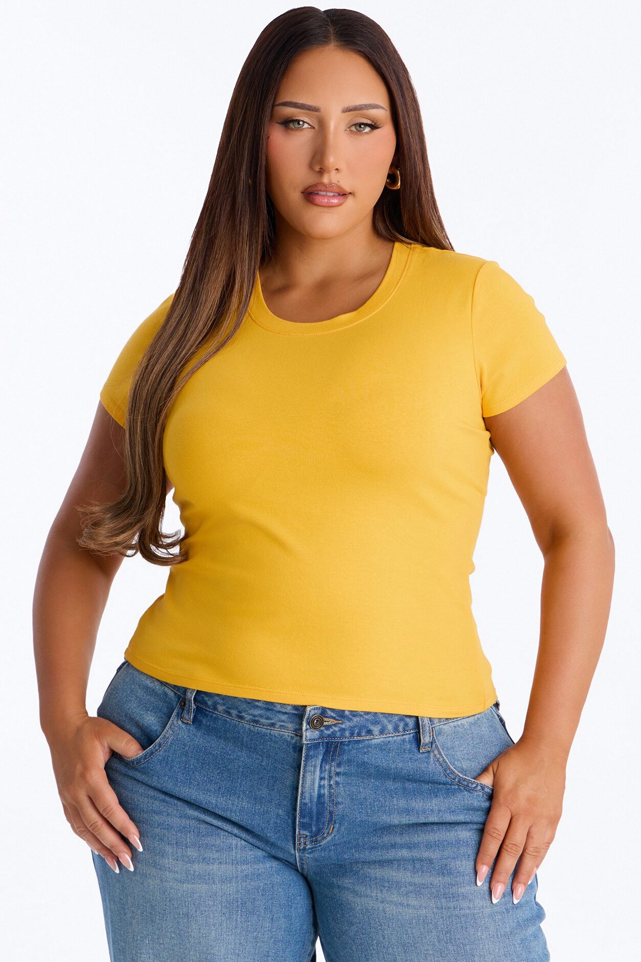 Alyssa Crew Neck Top - Orange