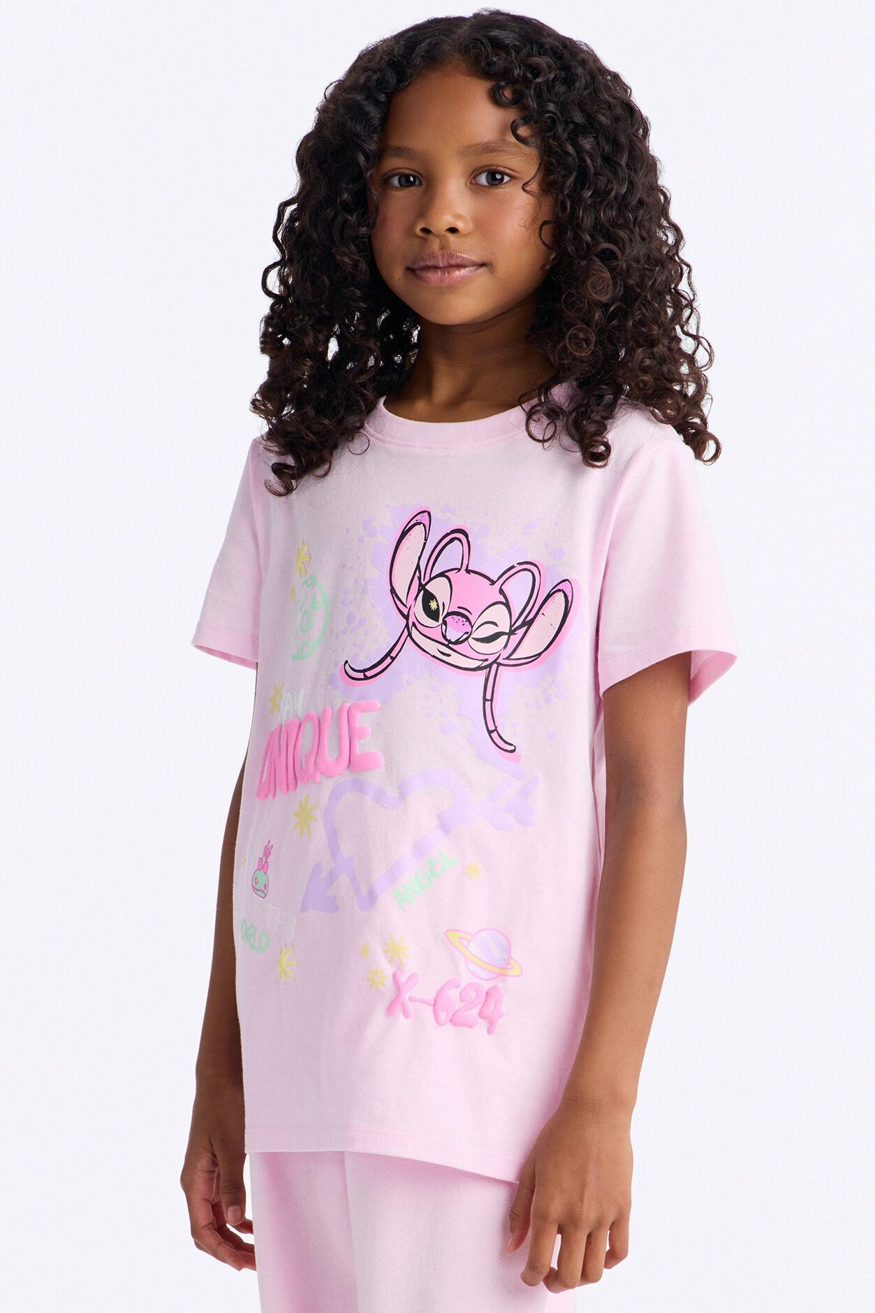 Mini Angel Stay Unique Wide Leg Pant Set - Pink