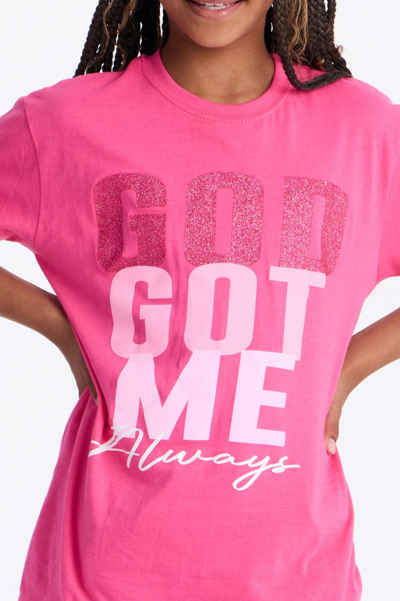 Mini God Got Me Always Short Sleeve Tee - Pink