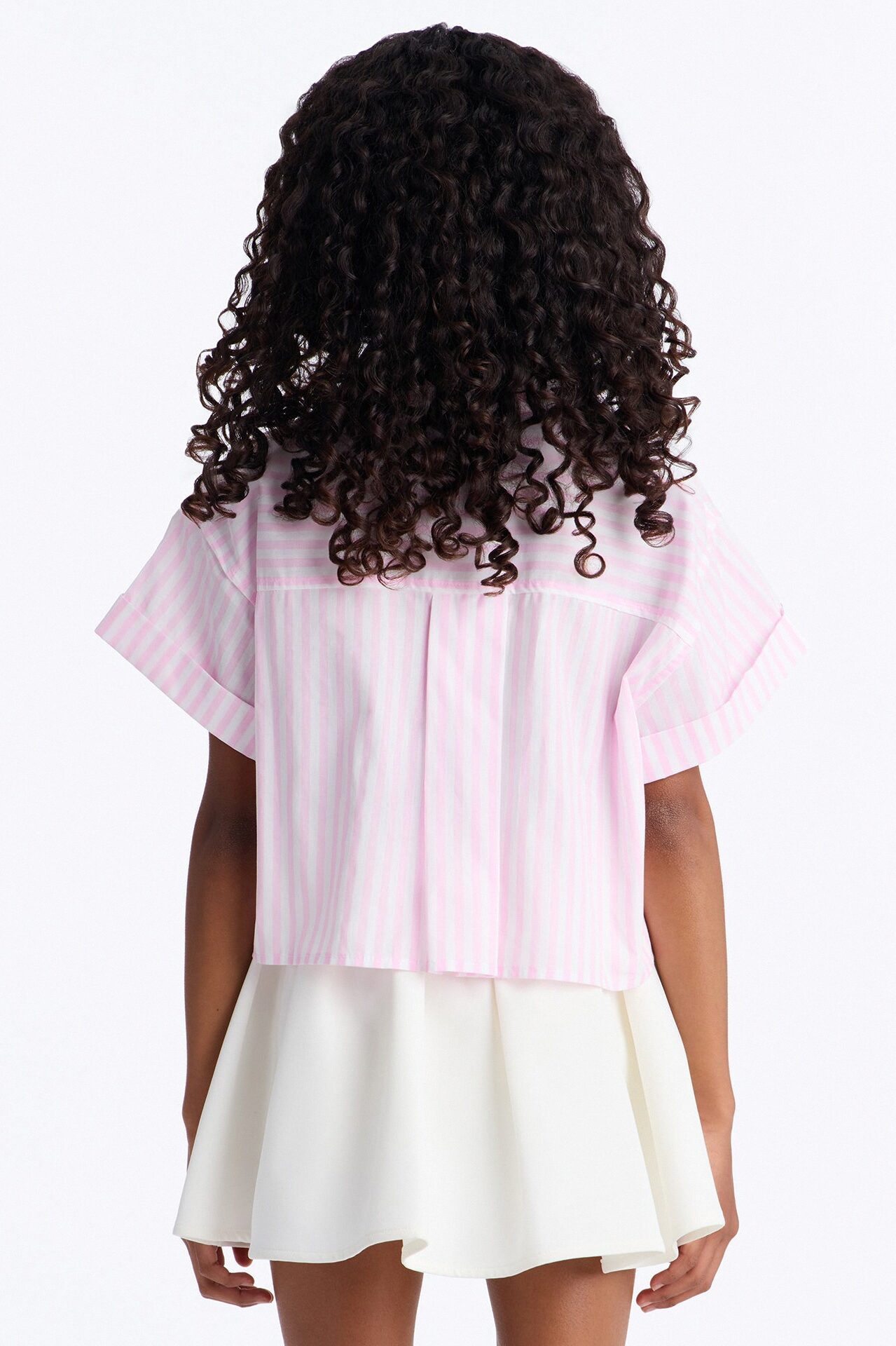 Mini Beachside Babe Striped Shirt - Pink/combo