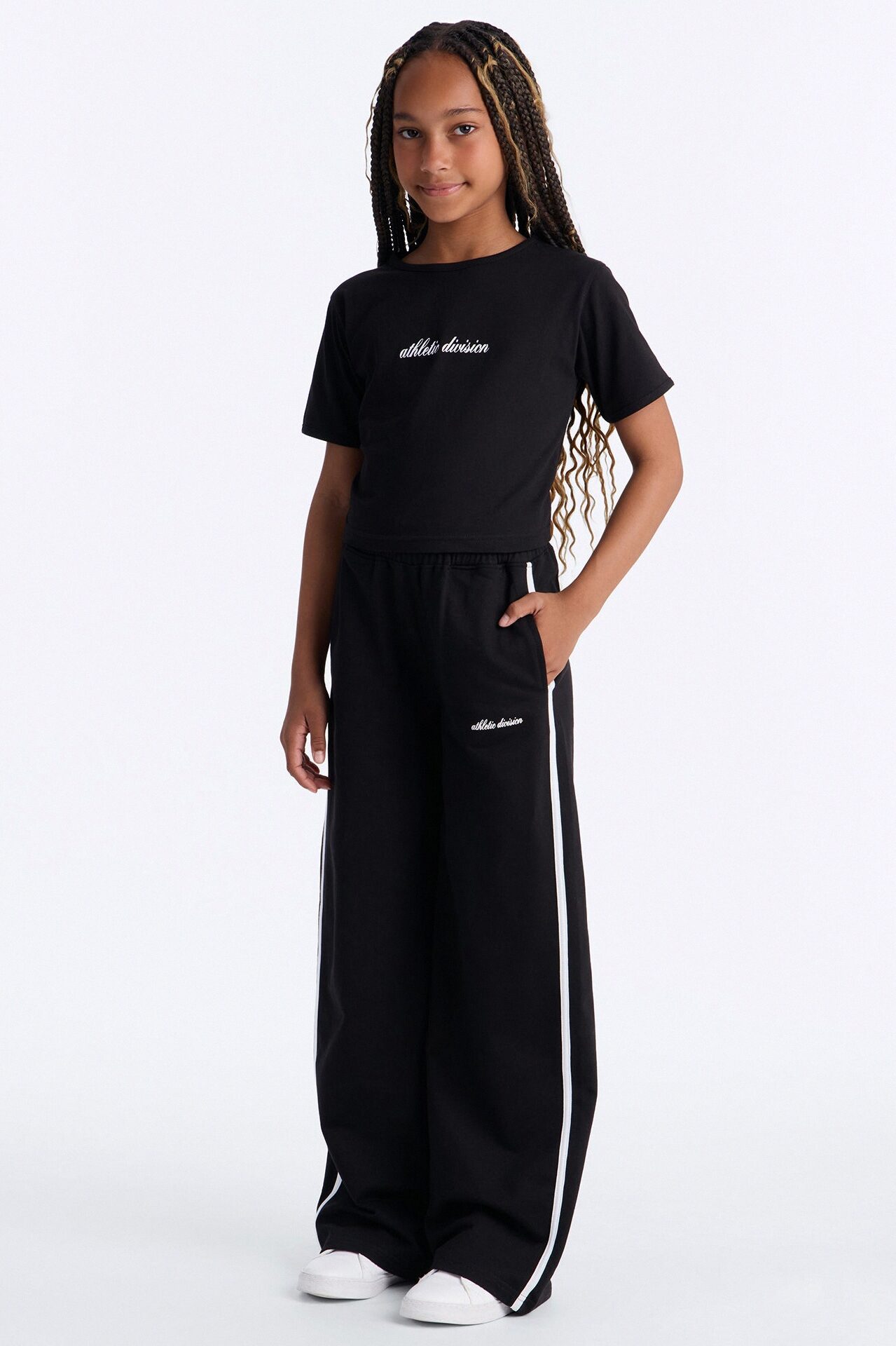 Mini Athletic Division Pant Set - Black