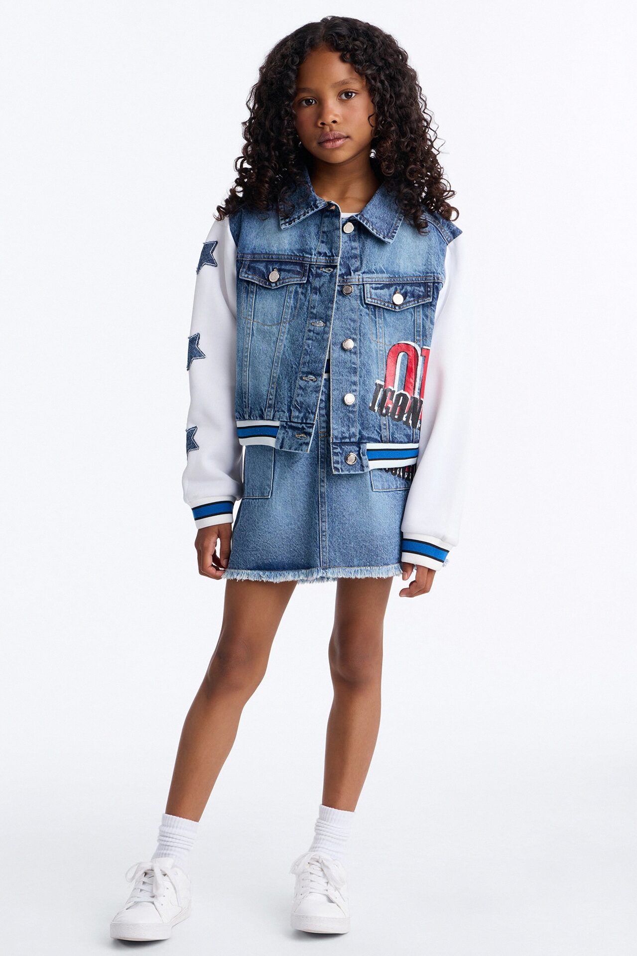 Mini Iconic Girls Only Denim Jacket - Medium Wash