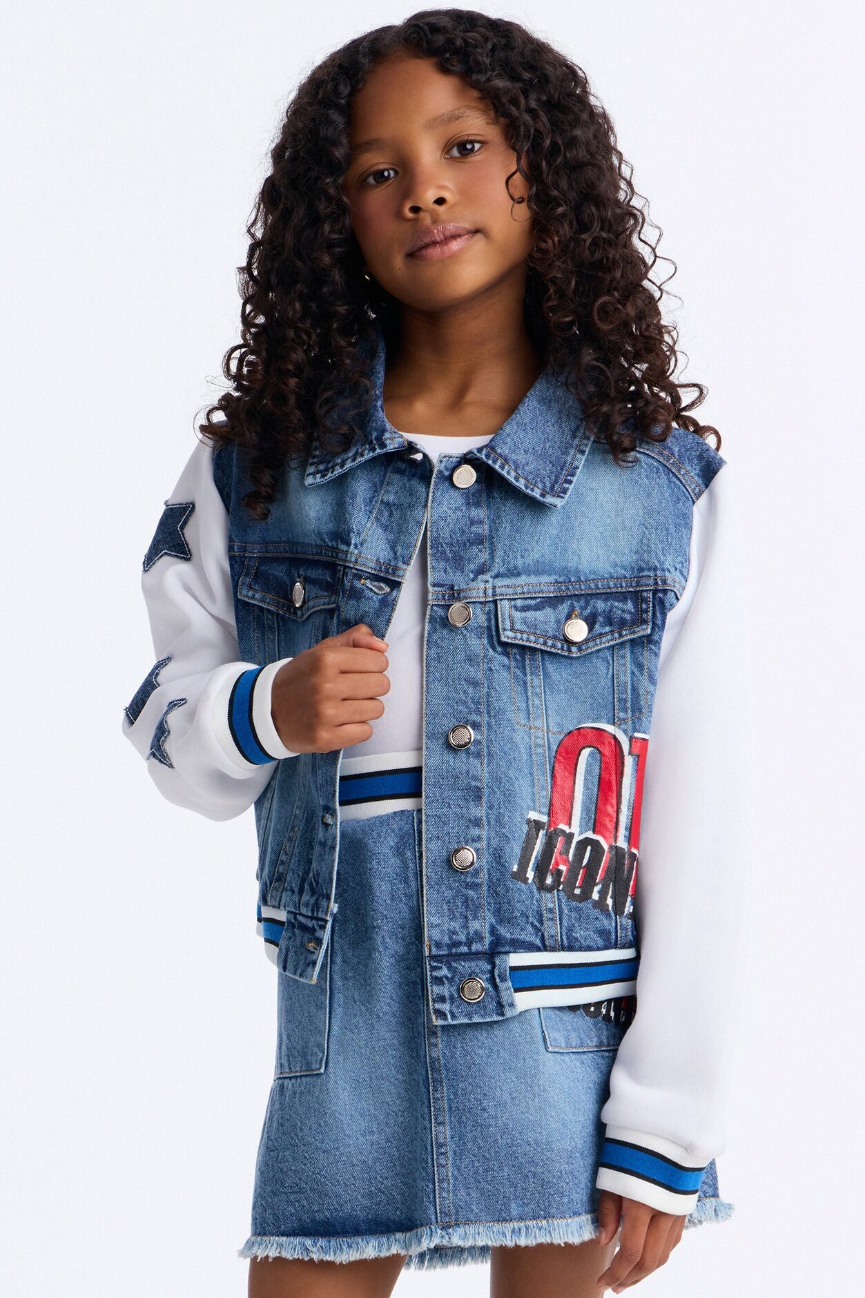 Mini Iconic Girls Only Denim Jacket - Medium Wash