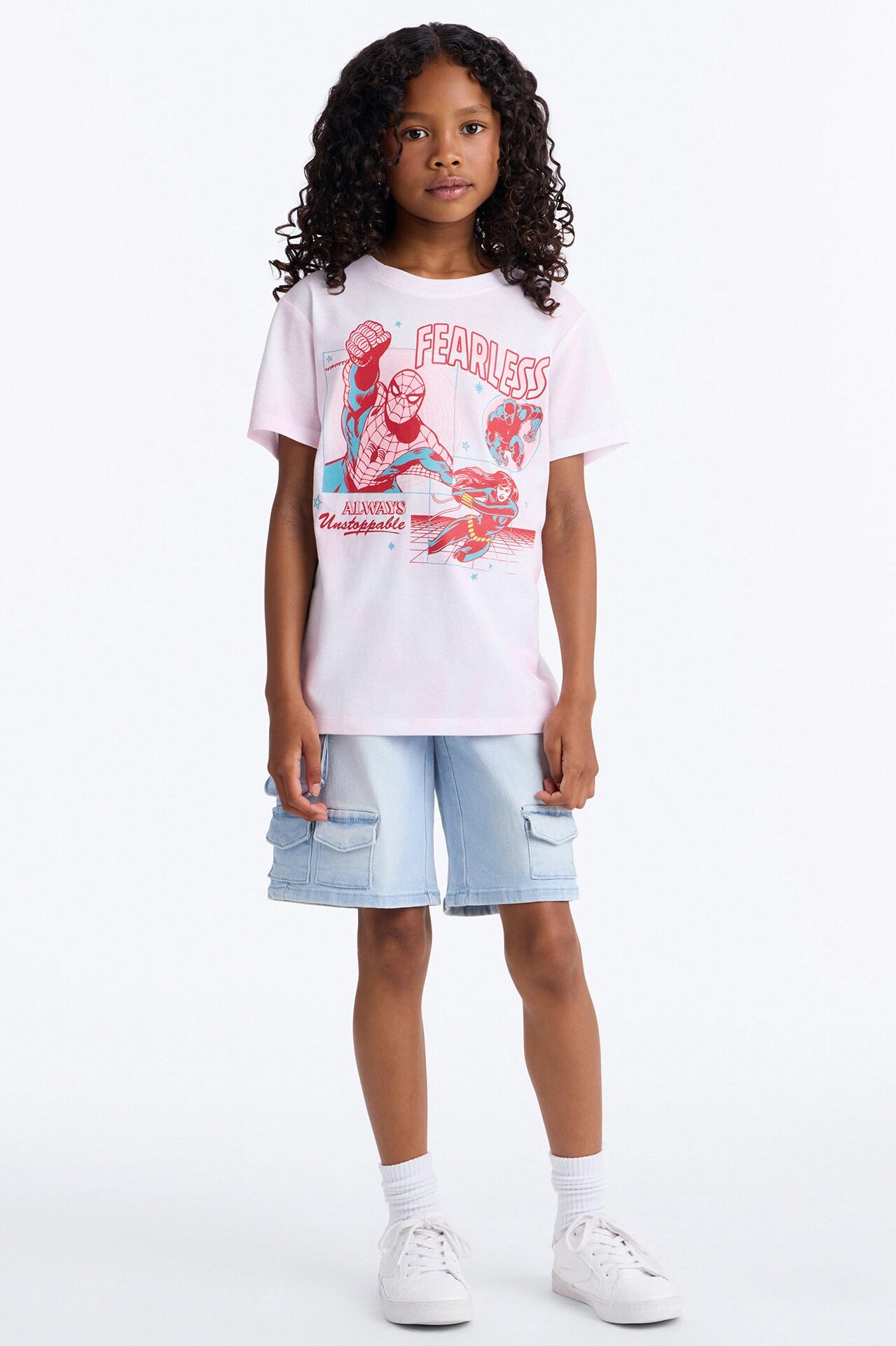 Mini Spiderman Fearless Short Sleeve Tee - Pink