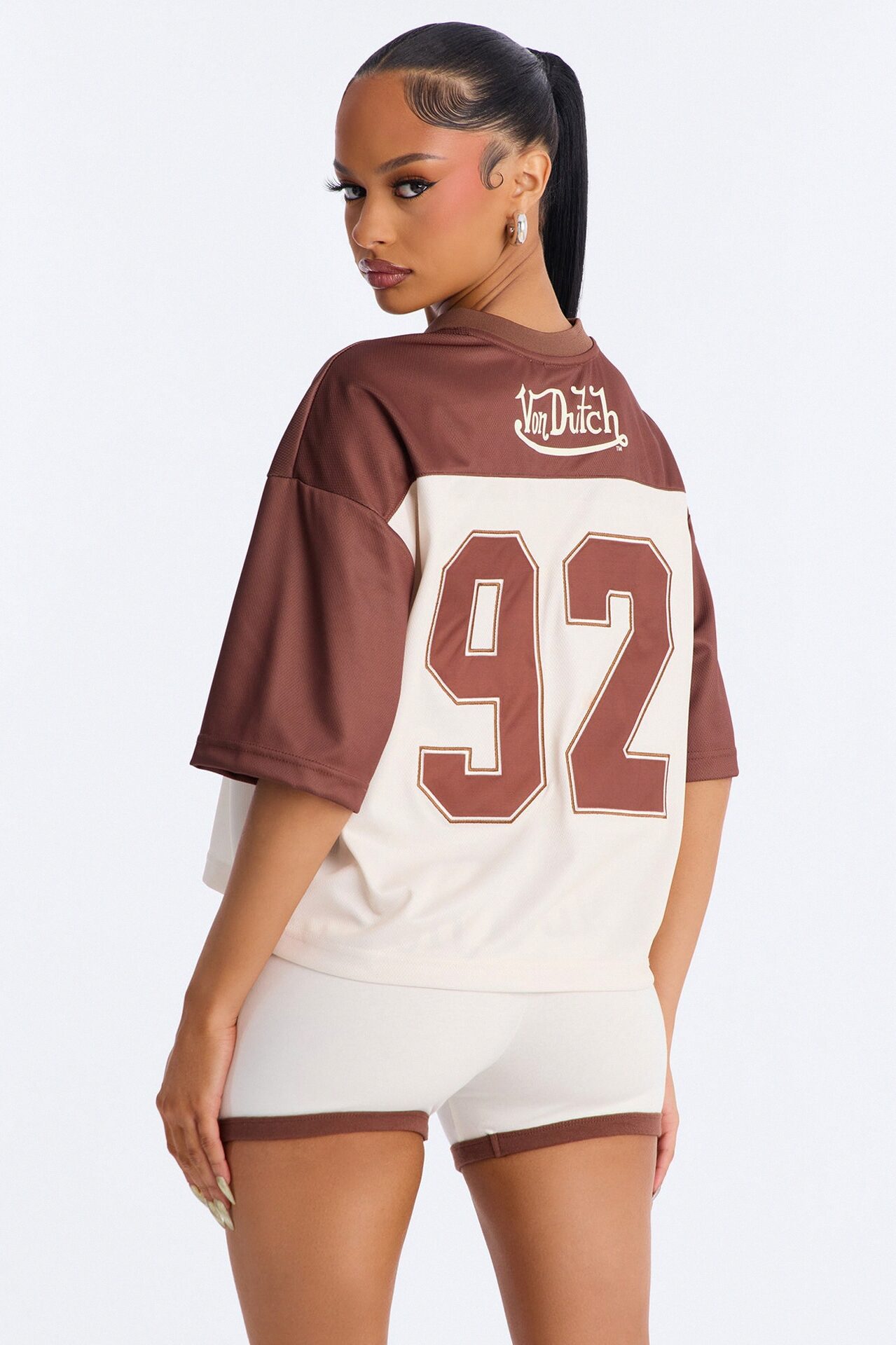 Von Dutch 92 V-Neck Shirt - Cream/combo