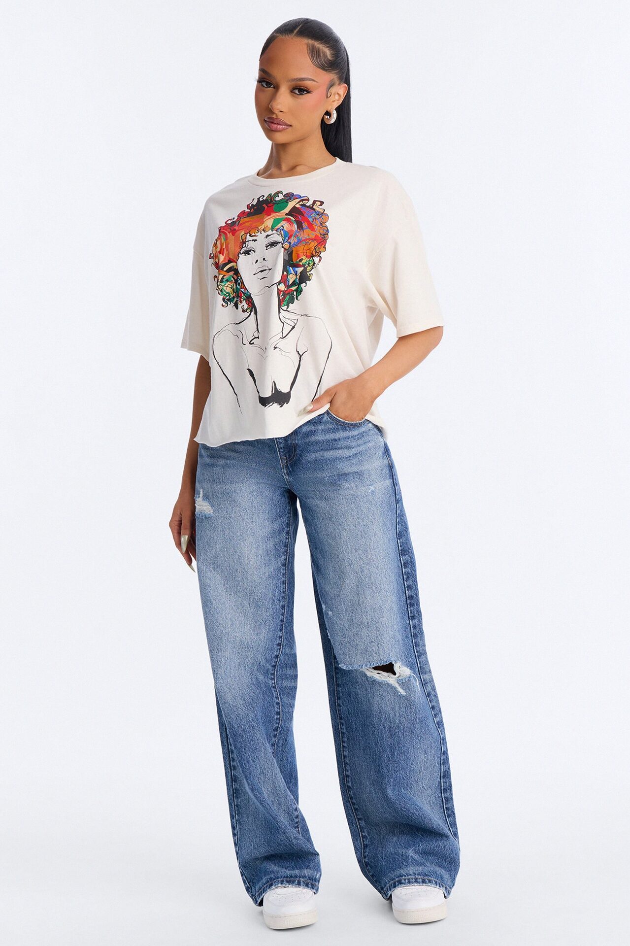 Empowered Women Oversized Tee - Off White