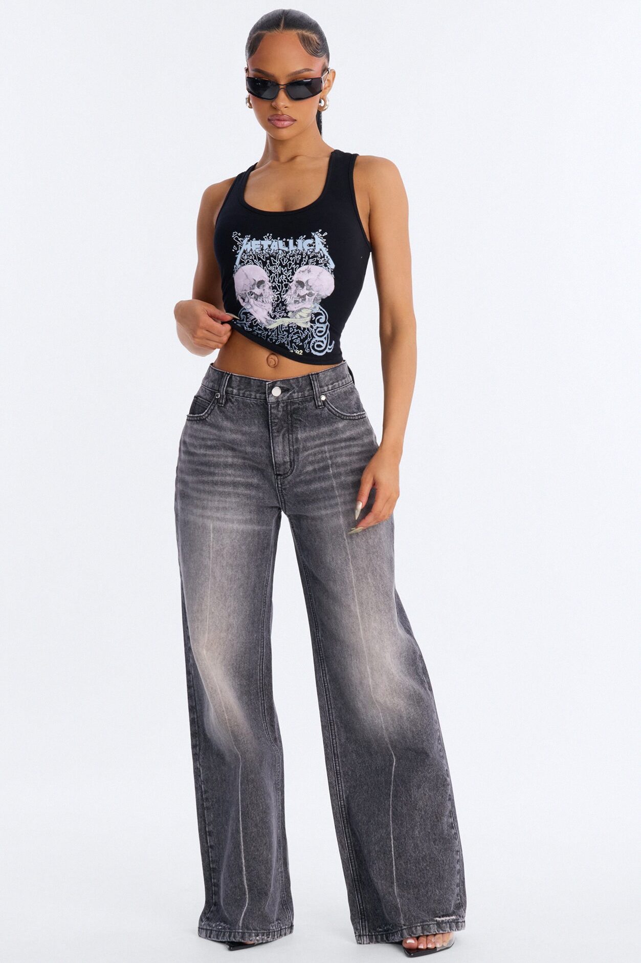 Metallica Crop Tank - Black
