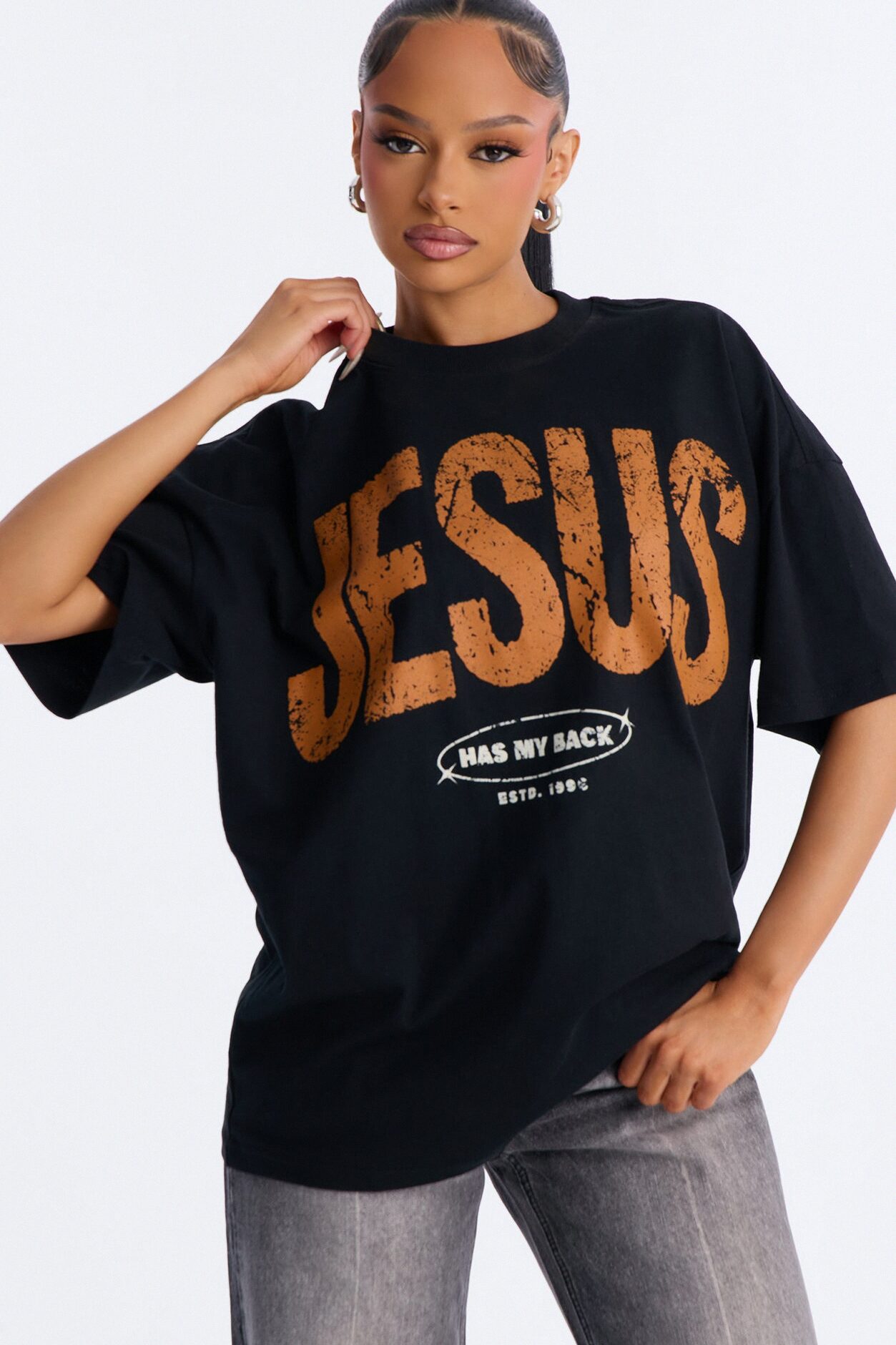 Jesus Has My Back T-Shirt - Black