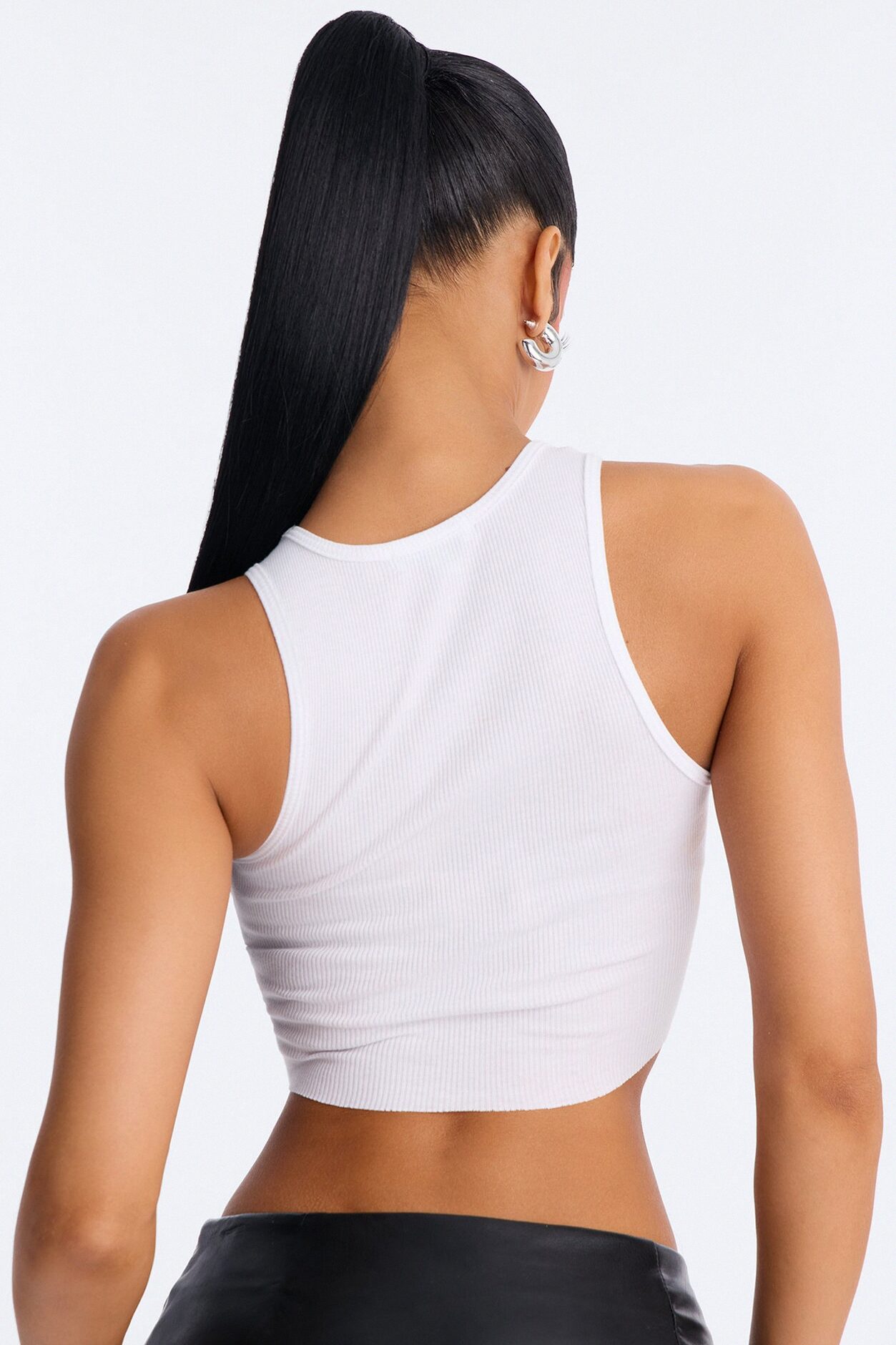 Sex Symbol Ribbed Crop Tank - White