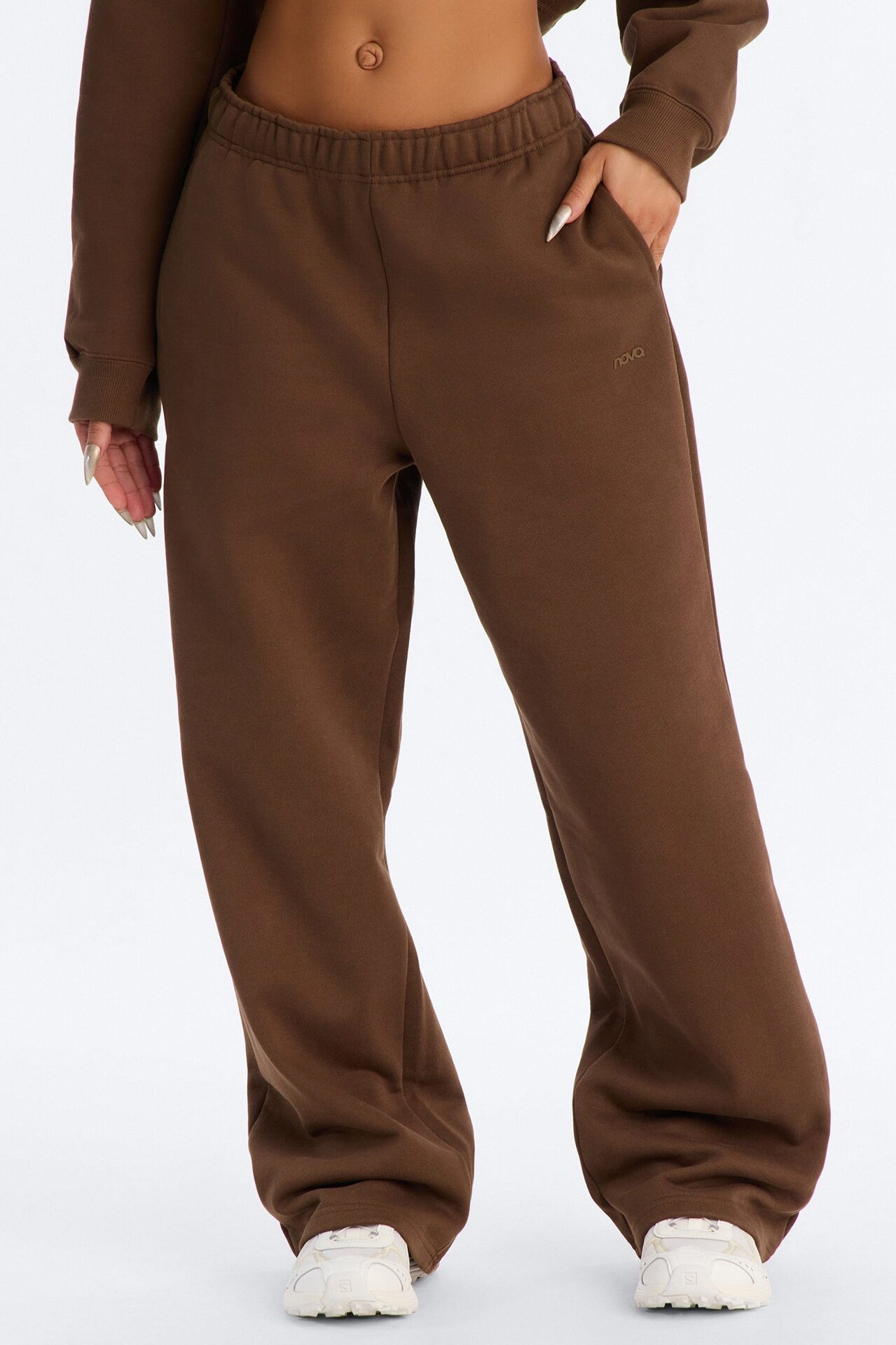 Libby Fleece Straight Leg Sweatpant - Brown