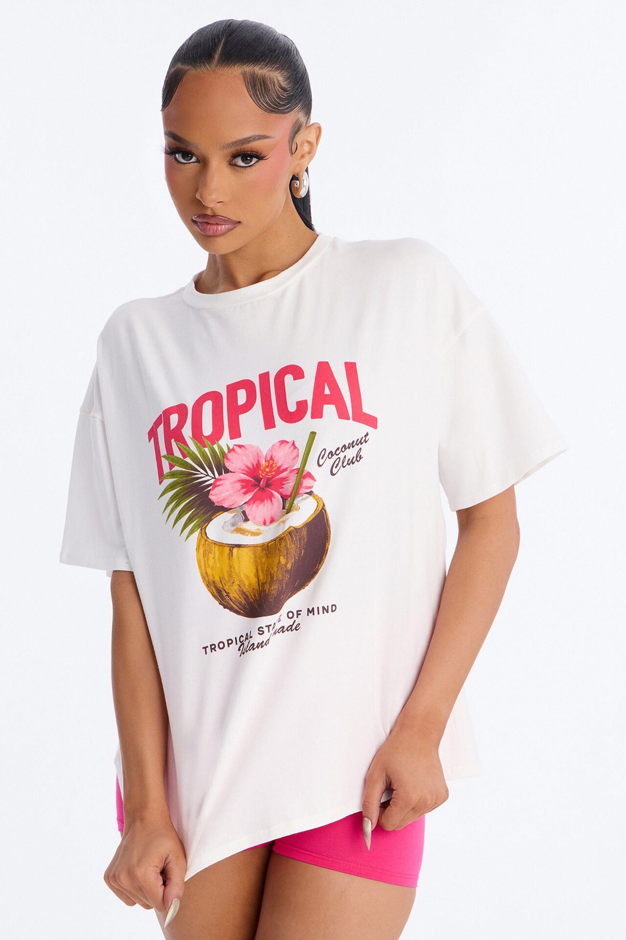 Tropical State Of Mind Short Set - Pink/combo