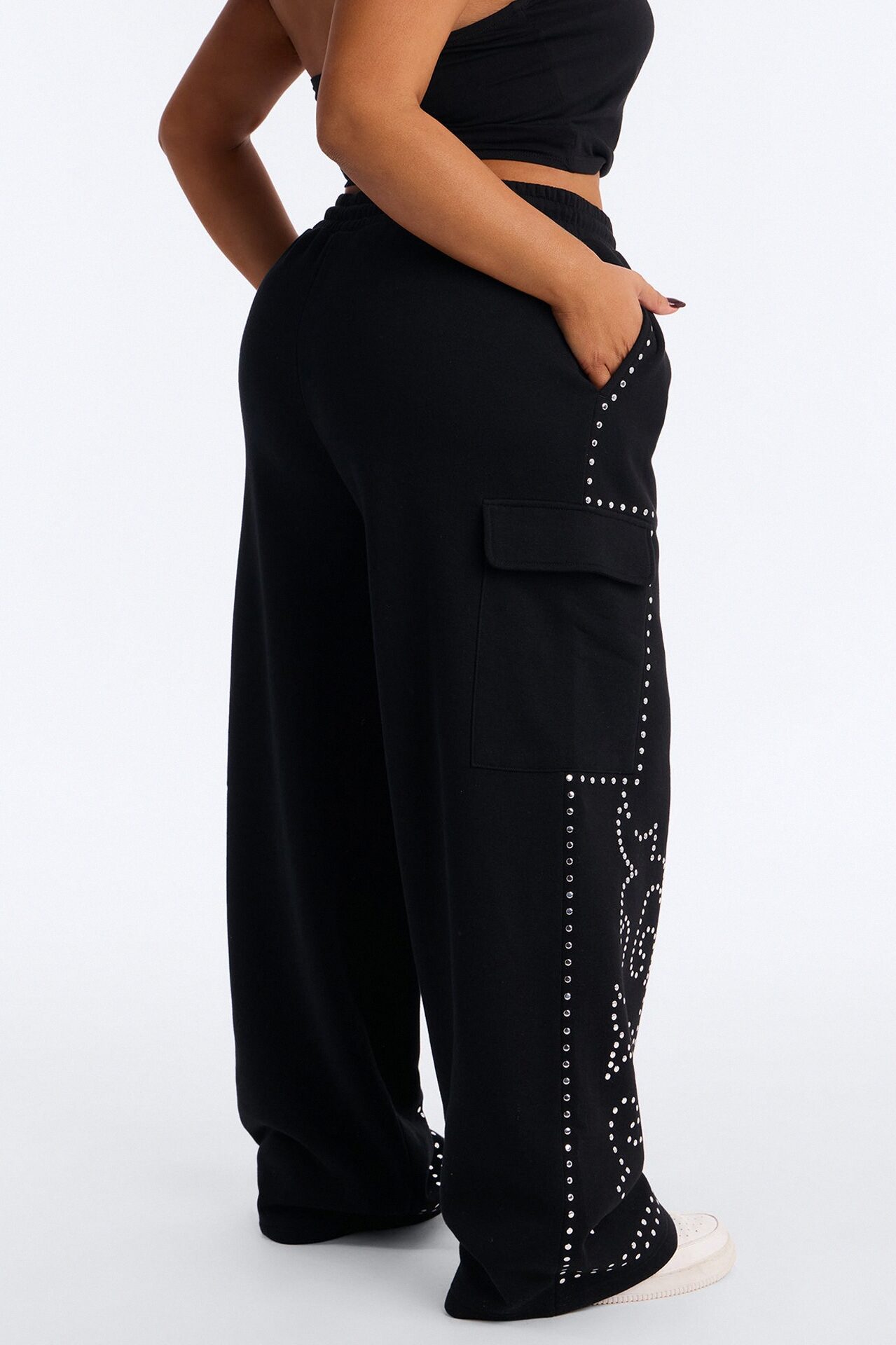Von Dutch Western Wide Leg Pant - Black