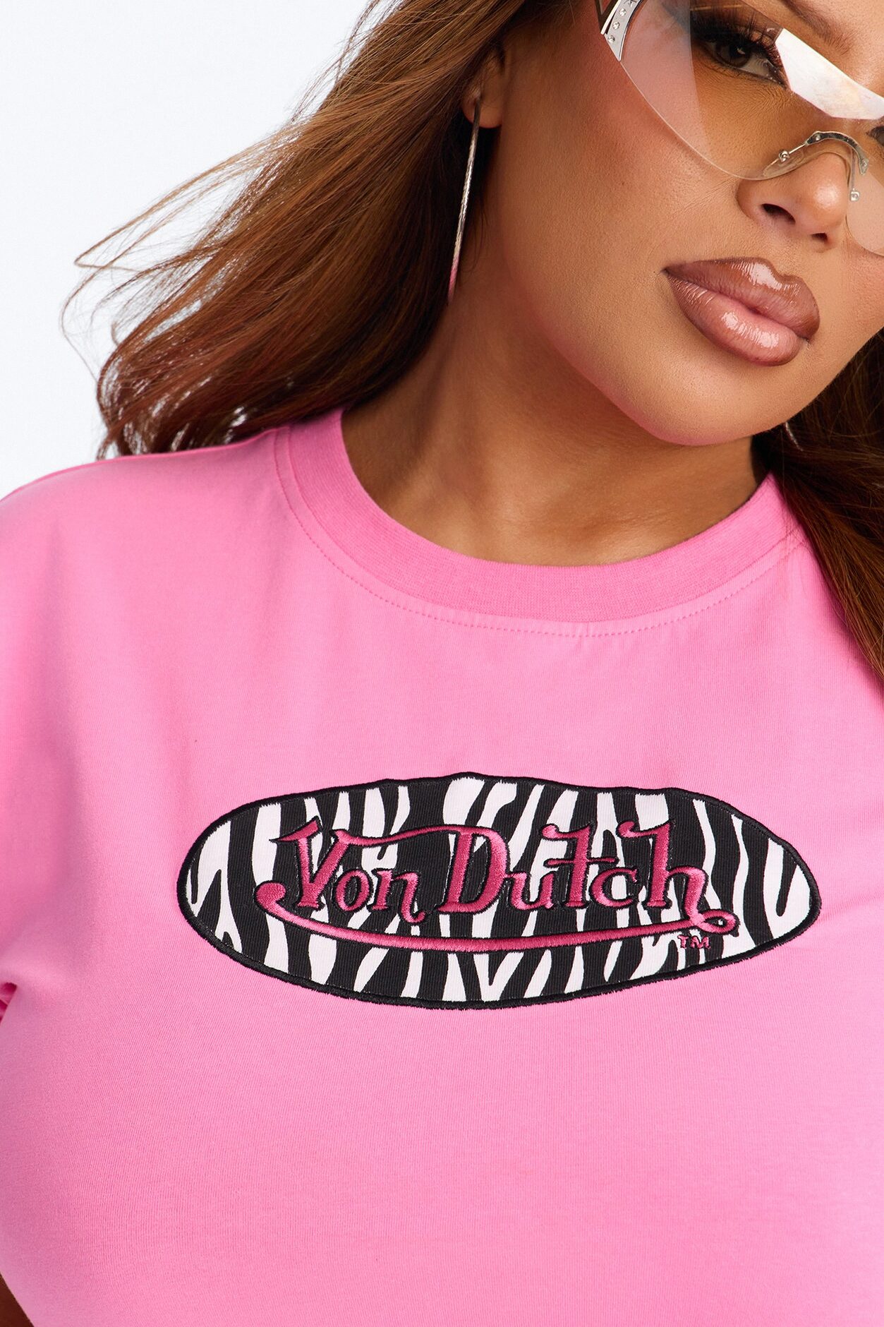 Von Dutch Zebra Baby Tee - Hot Pink