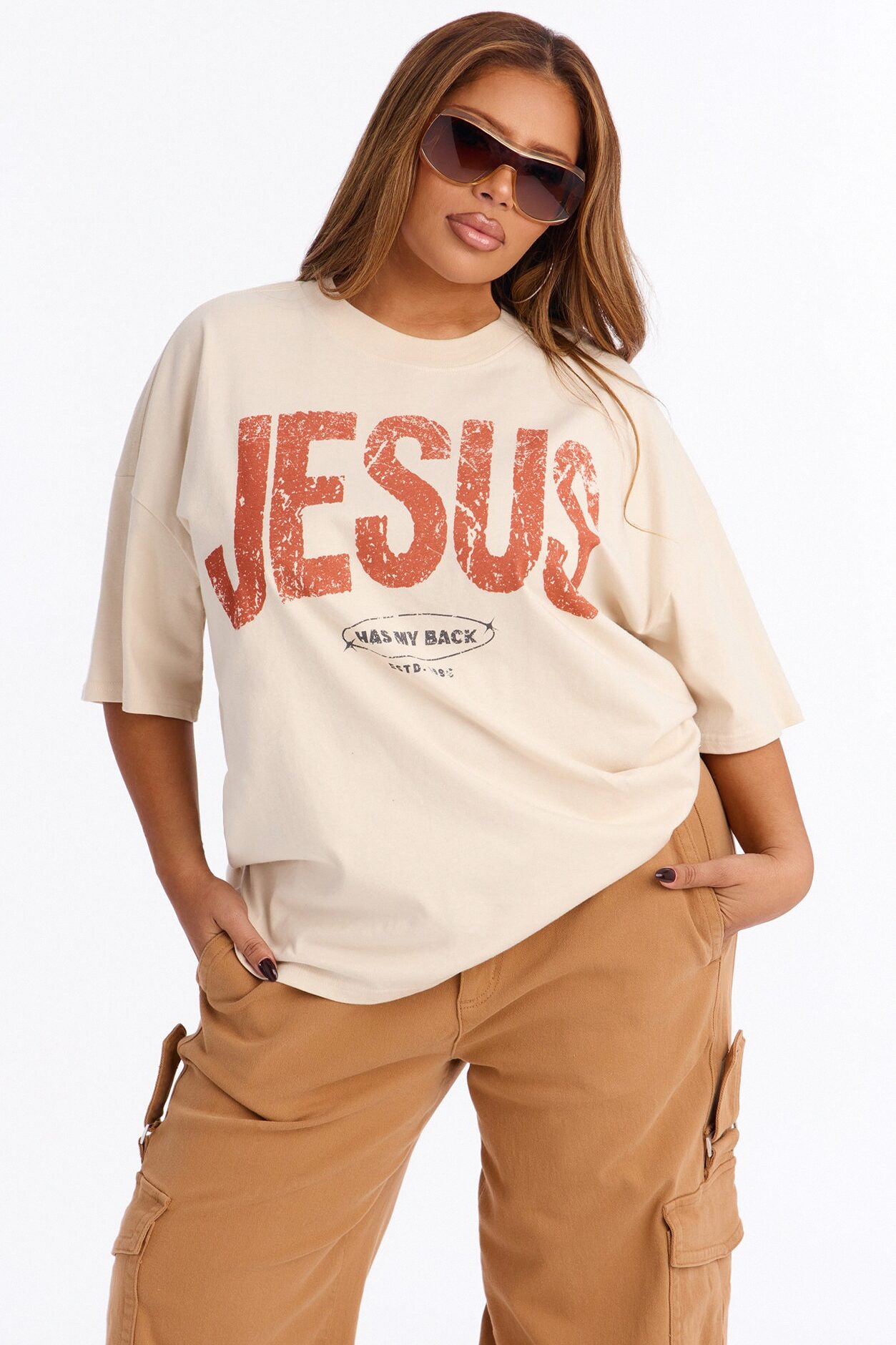 Jesus Has My Back T-Shirt - OffWhite