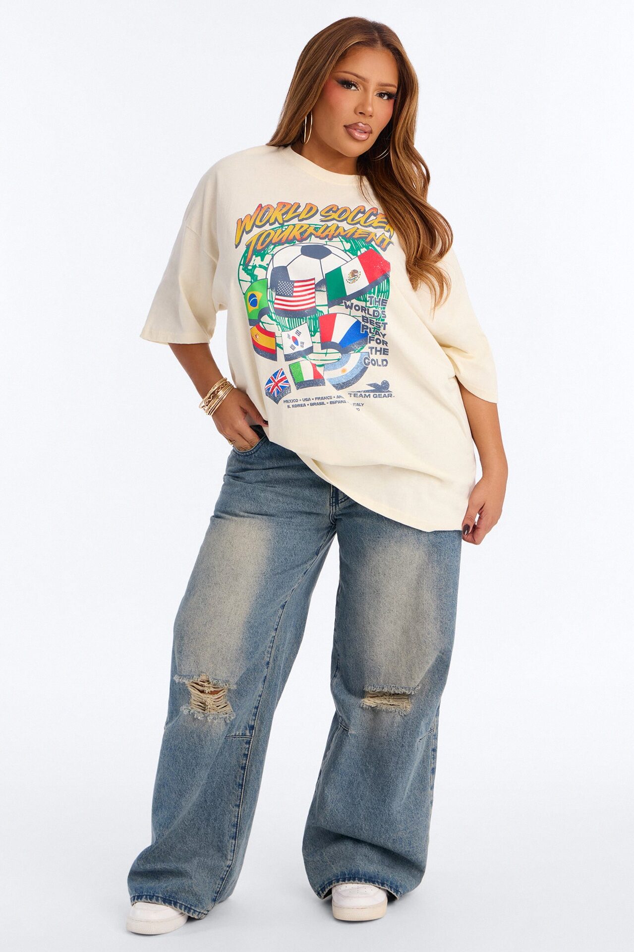 World Soccer Tournament Washed Tee - Taupe