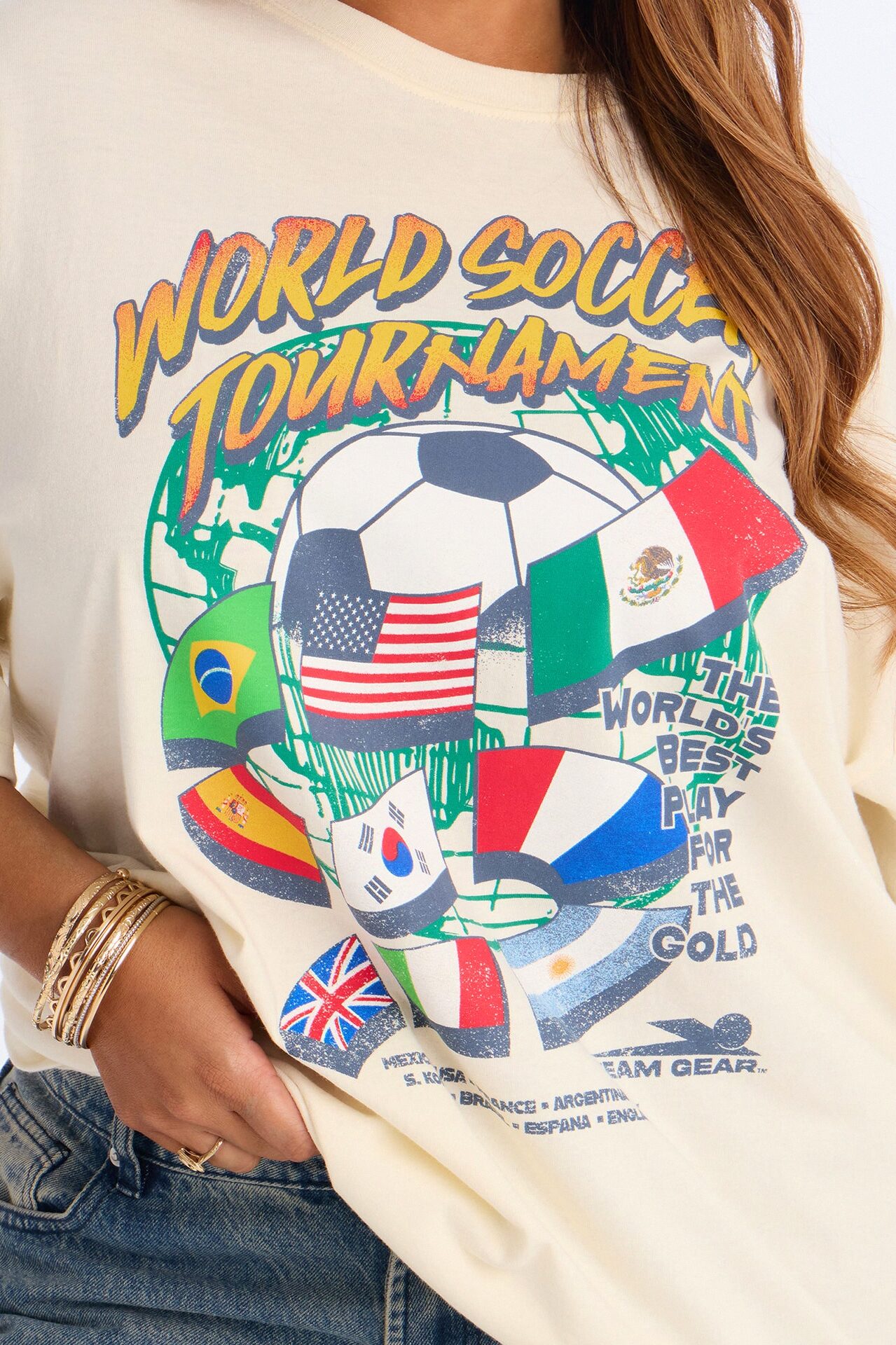 World Soccer Tournament Washed Tee - Taupe