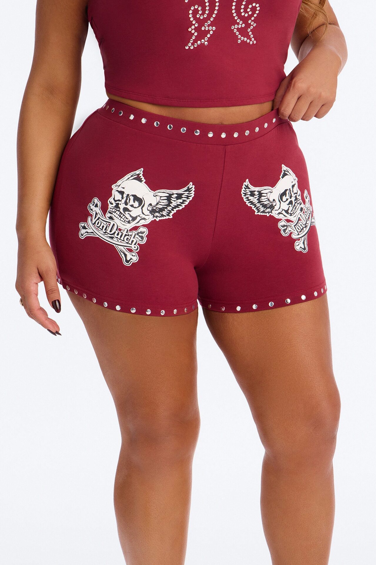Von Dutch Out West Micro Short - Burgundy