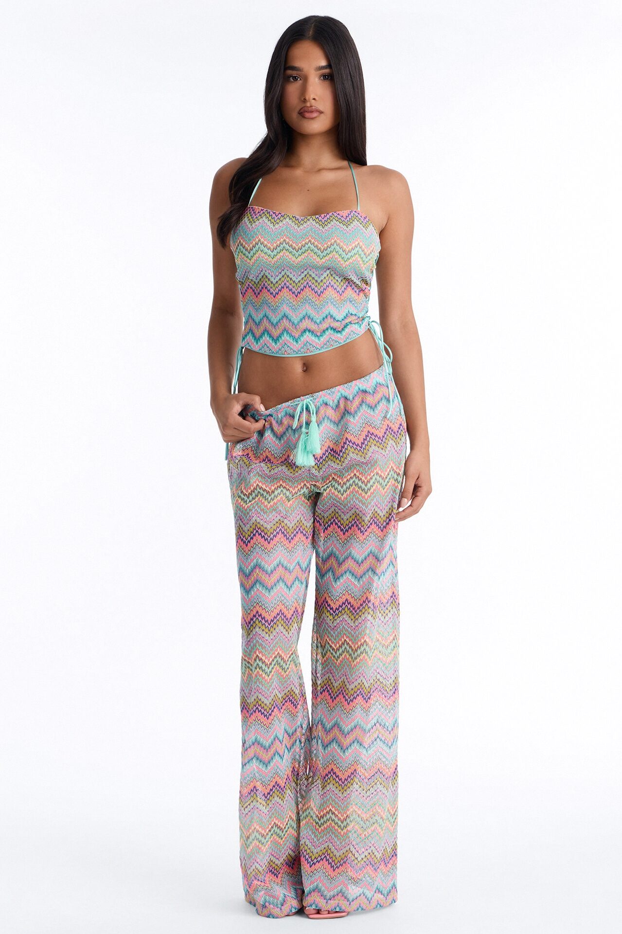 Island Time Only Crochet Pant Set - Multi Color