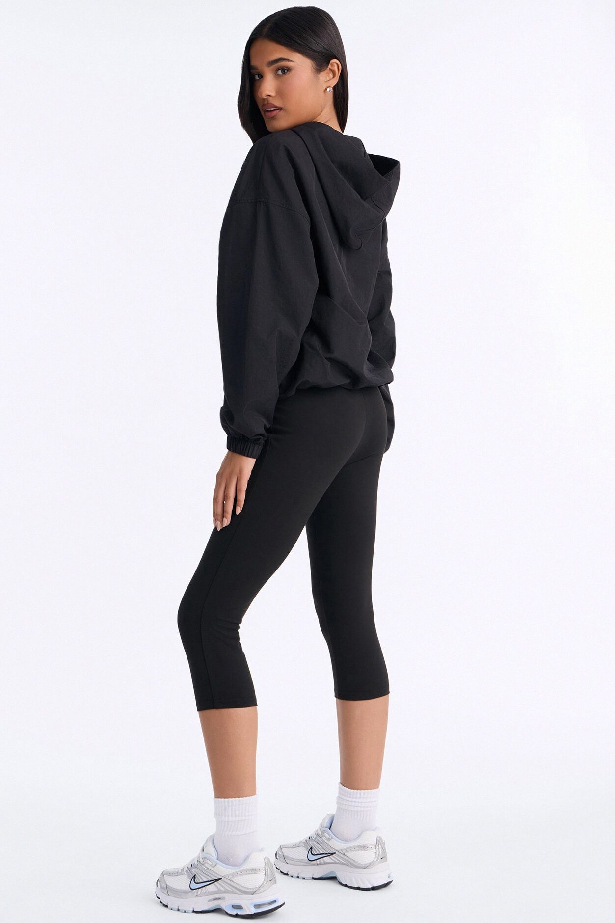 Brandy Windbreaker Capri Set - Black