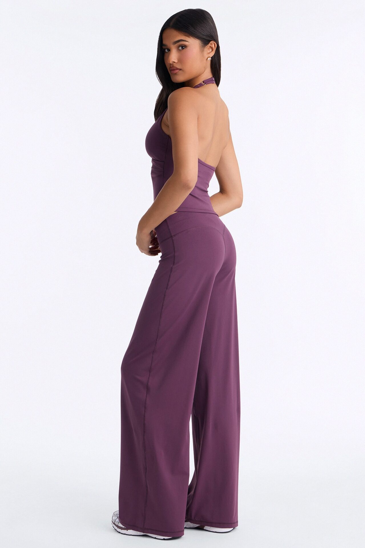 Riley Active Surplice Pant Set - Plum
