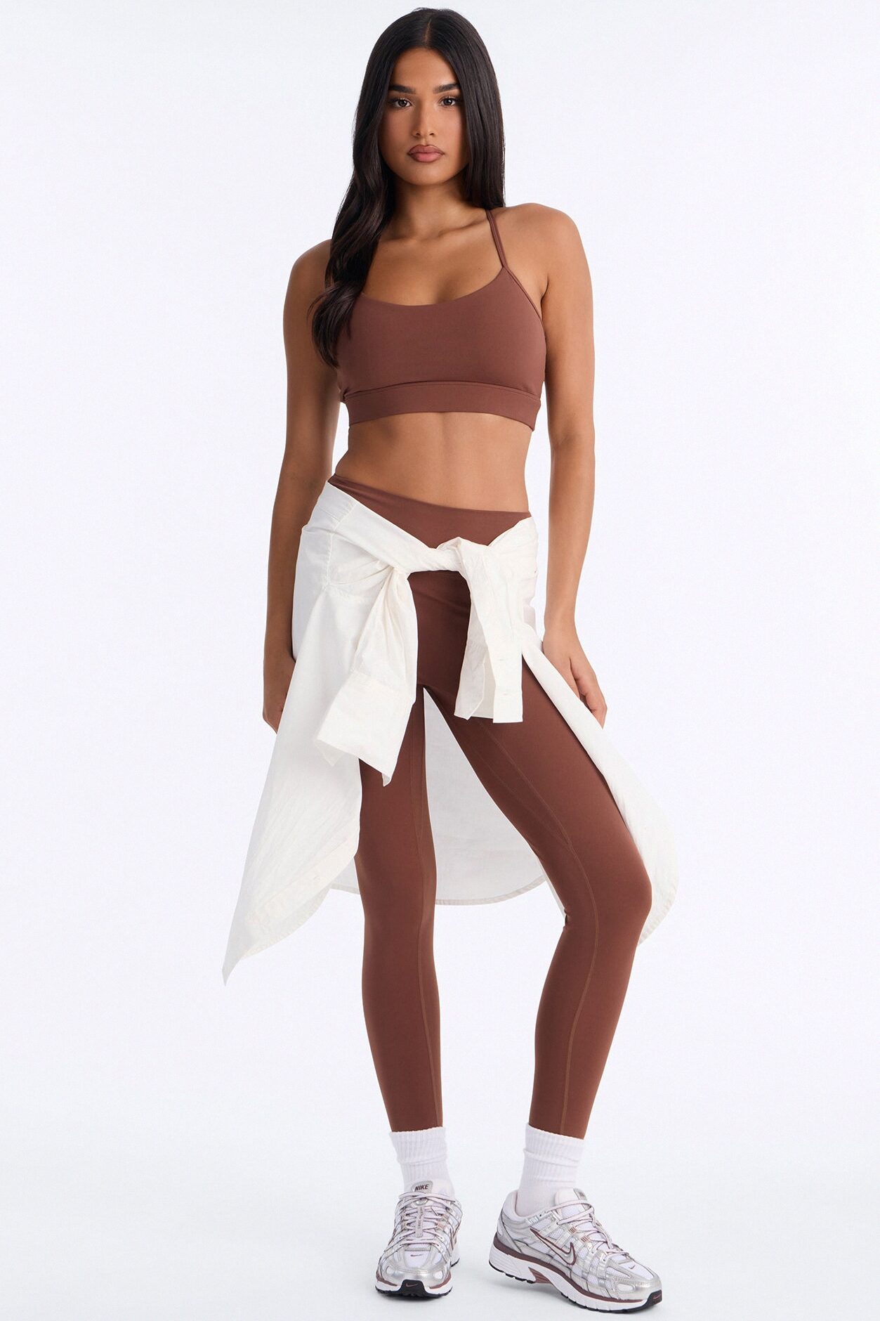 Work For It Active Pant Set - Brown