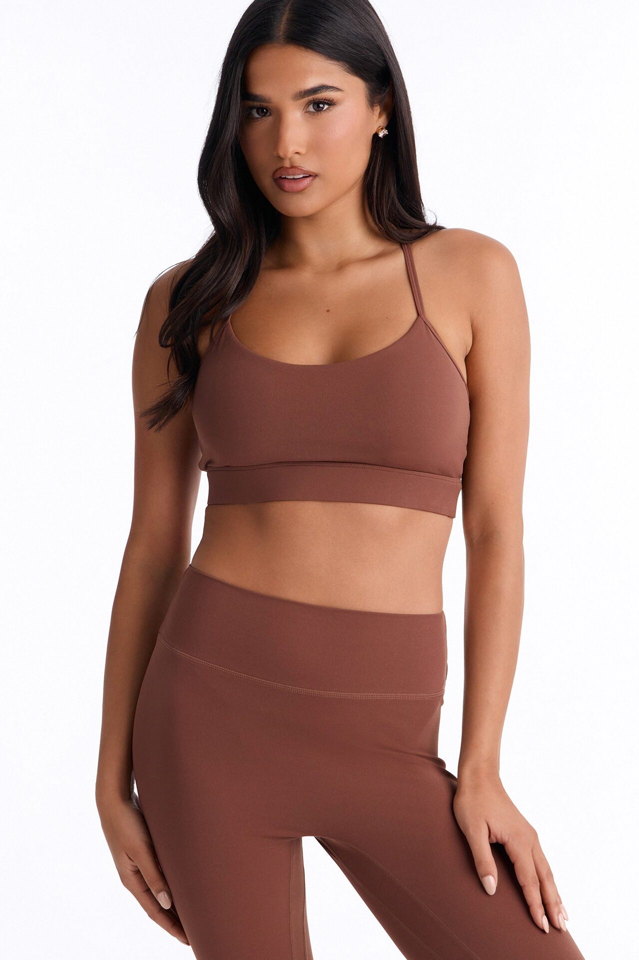 Work For It Active Pant Set - Brown