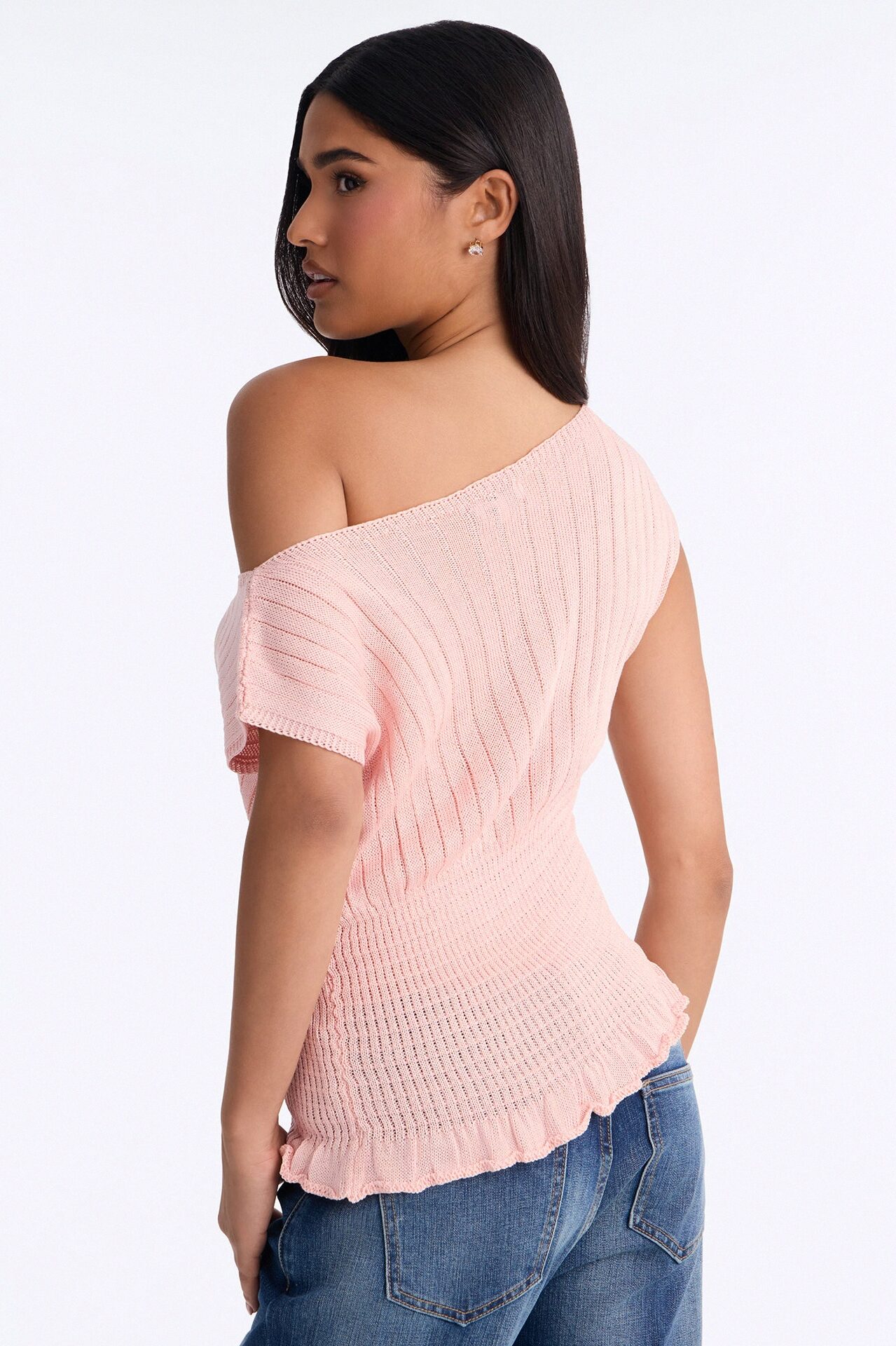Ready For Fun Ruffle Trim Sweater Top - Blush