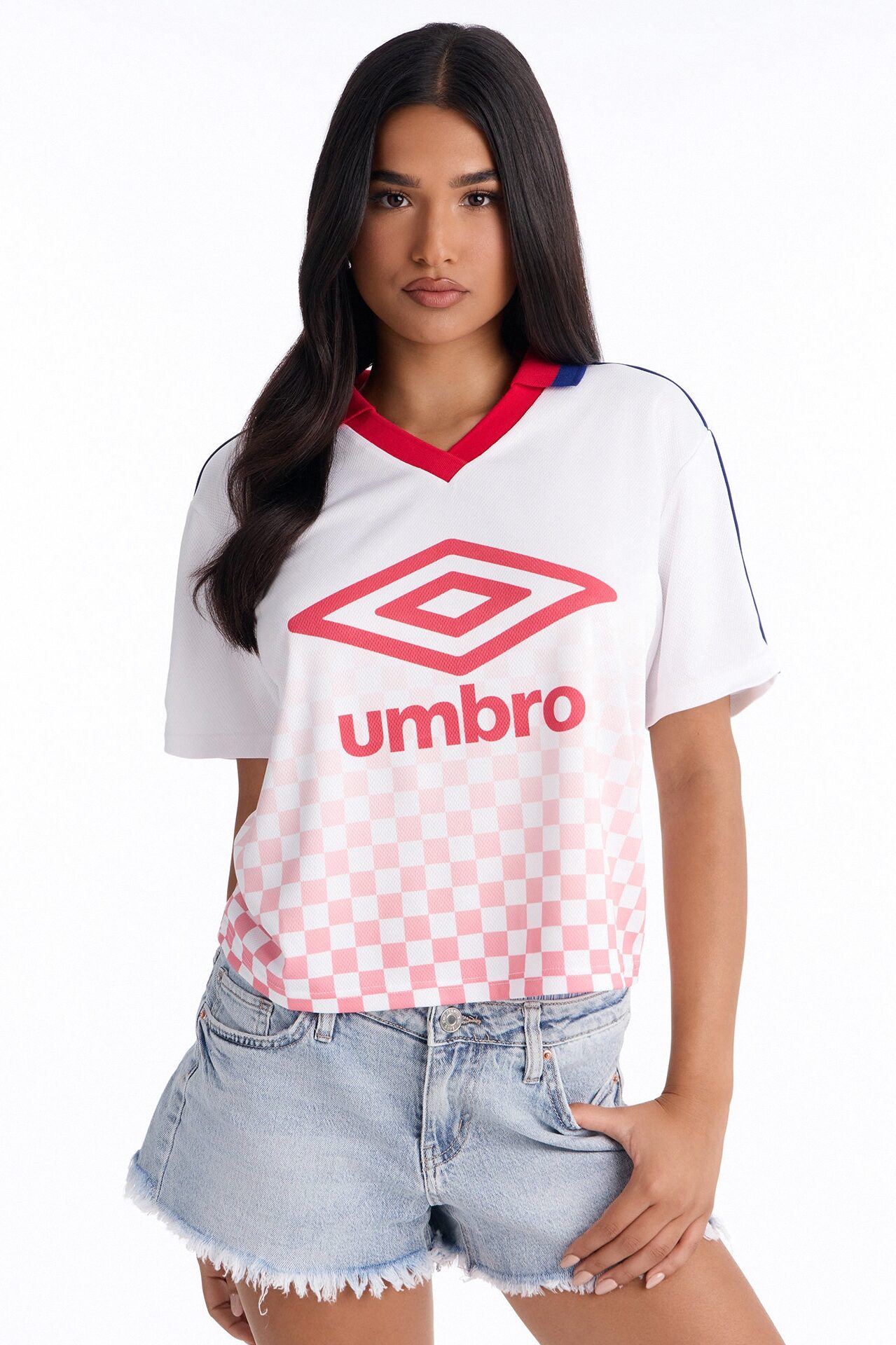 Umbro Checkered Soccer Jersey - White