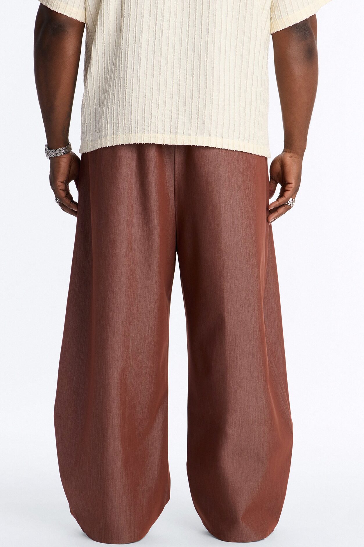 Barrel Bold Flow Trousers - Brown