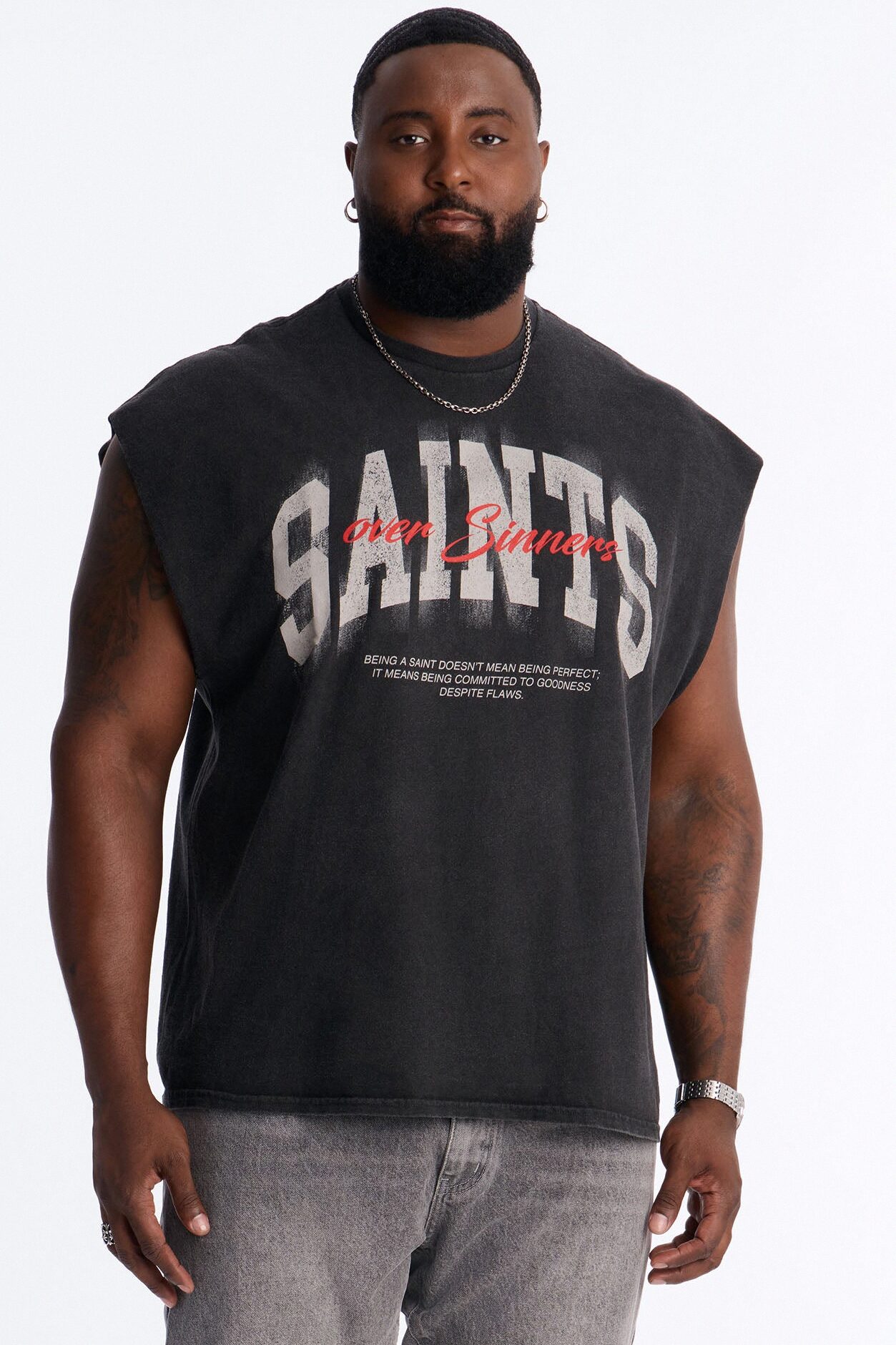 Saints Over Sinners Vintage Muscle Tee - Black